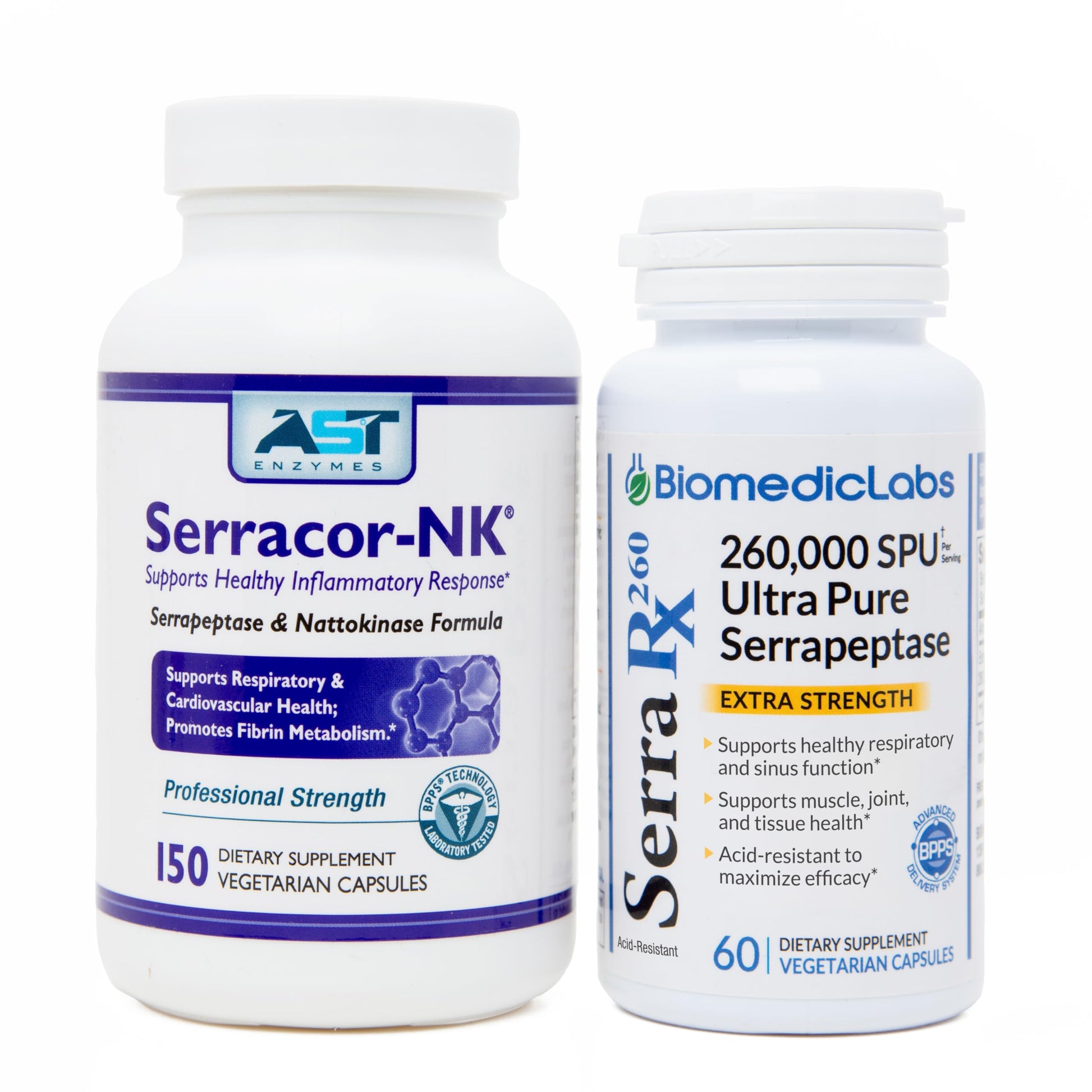 Biomedic Labs RX Serracor-NK & Serra-RX 260,000 SU Scar Tissue Bundle, 210 Capsules