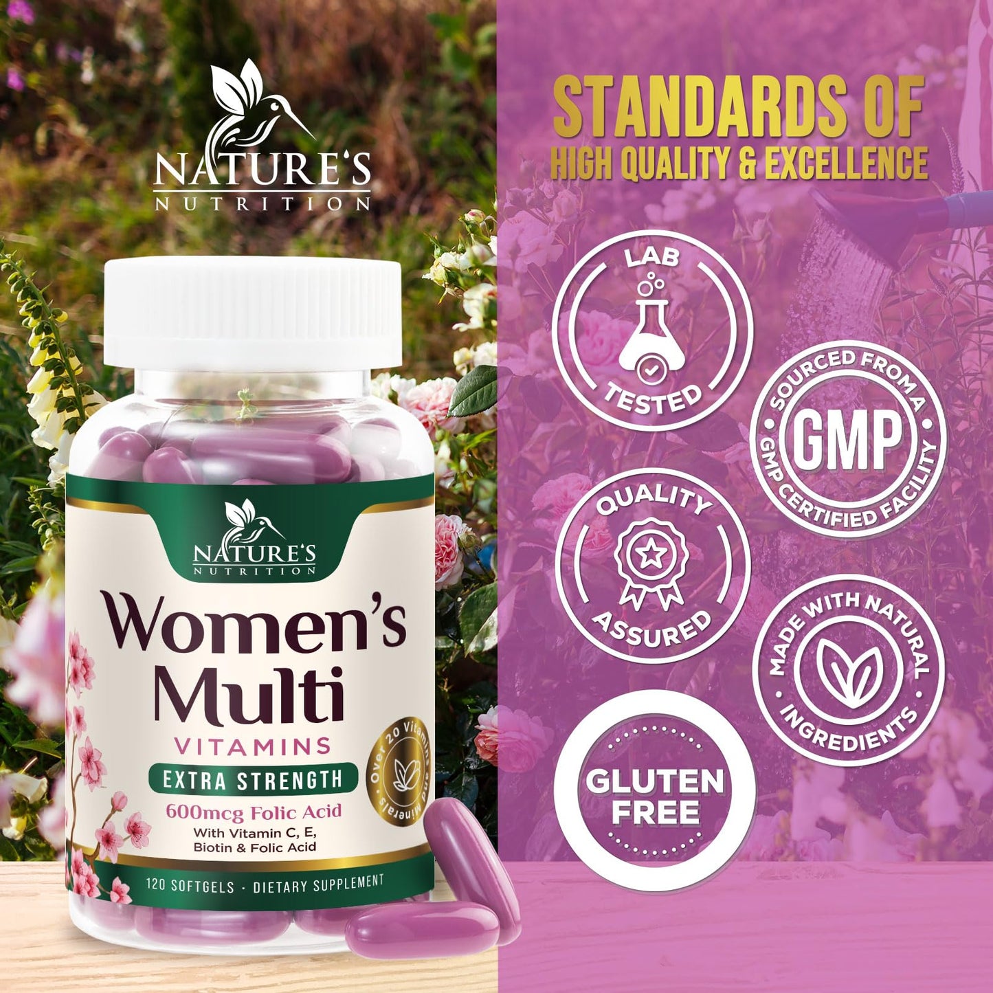Nature's Nutrition Multivitamin for Women Softgels 120-Count