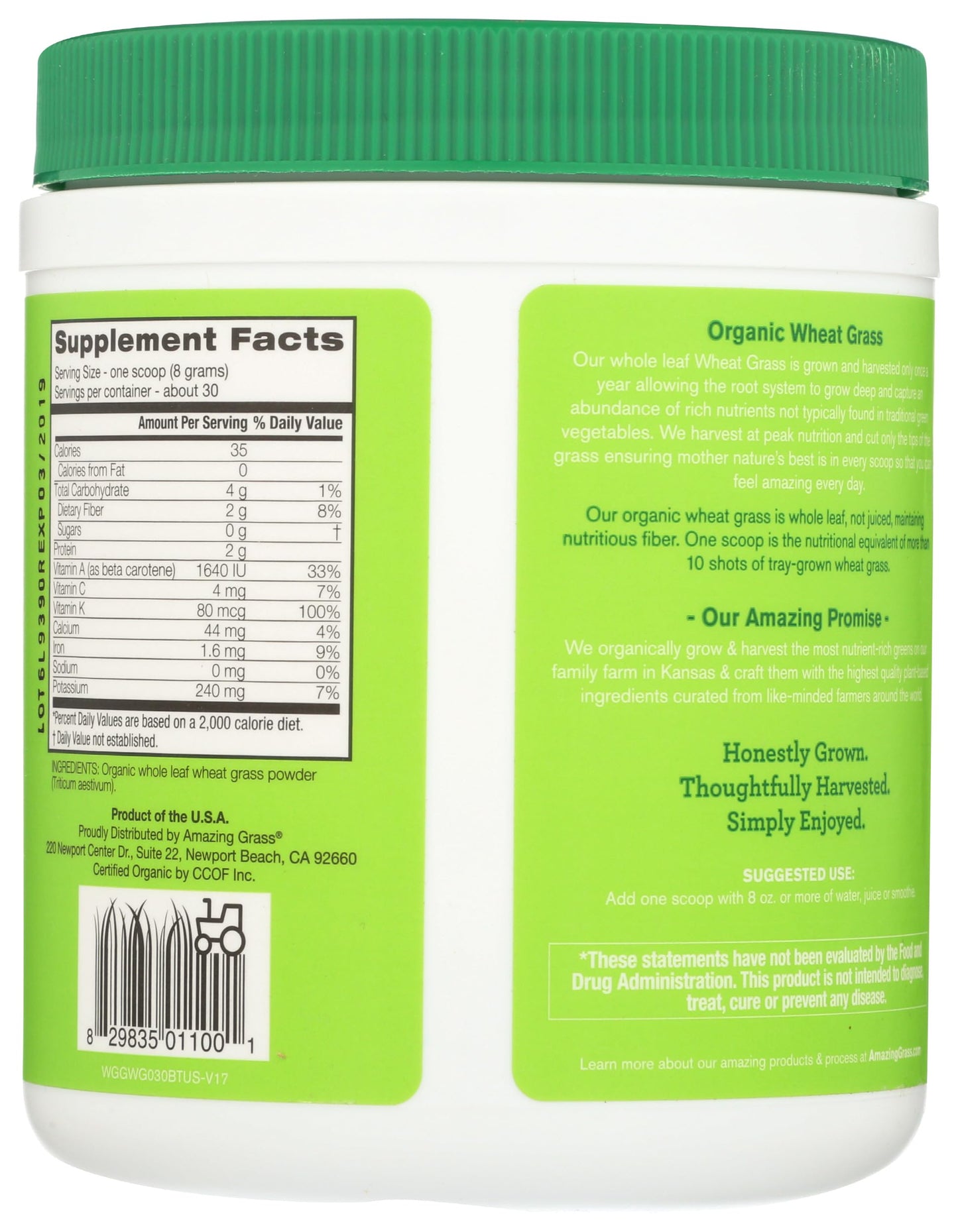 Amazing Grass Wheat Grass Powder 8.5 oz