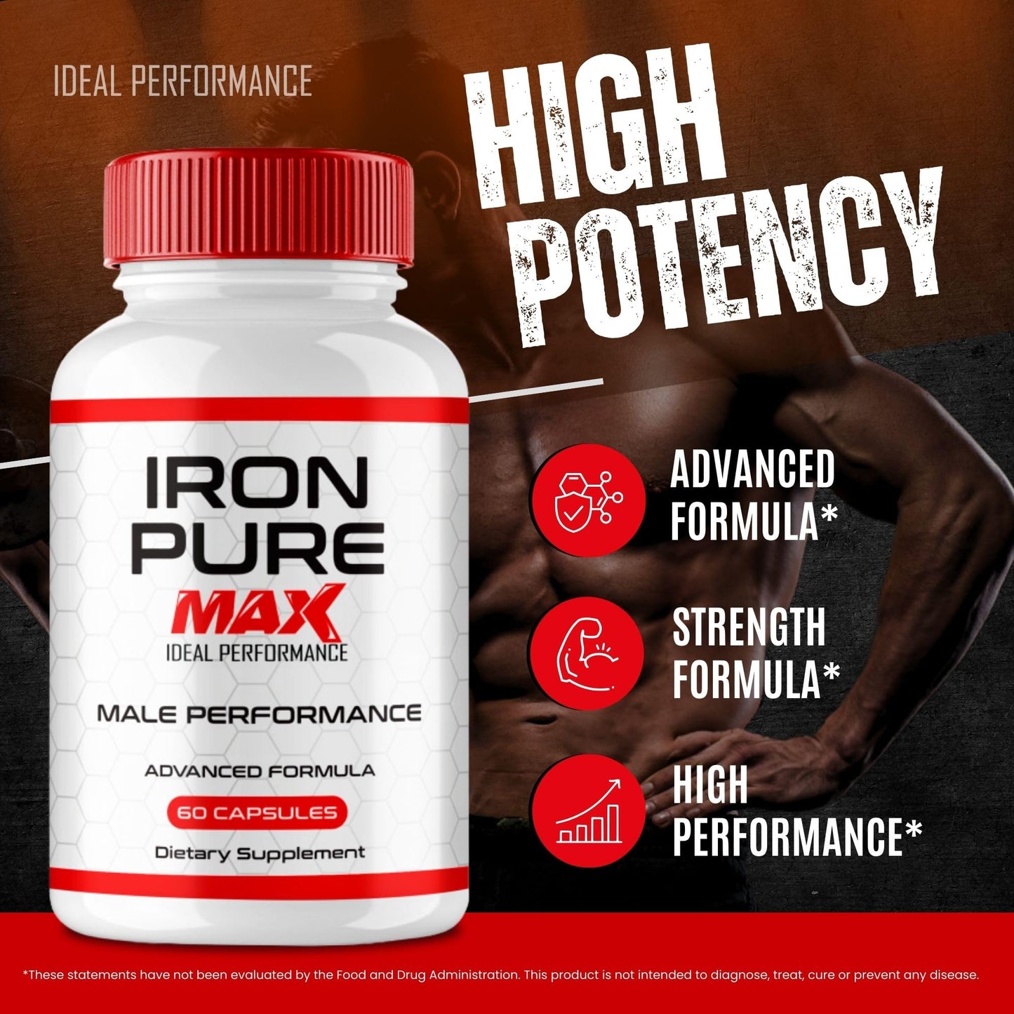 IDEAL PERFORMANCE Iron Pure Max Capsules, 60 Count