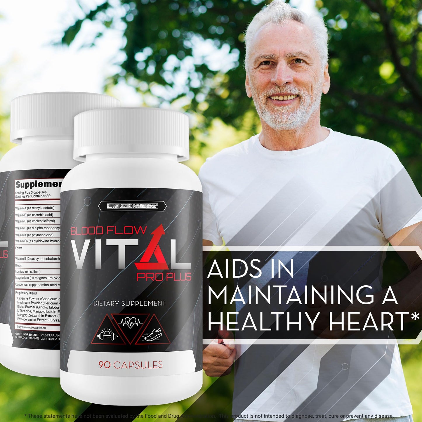 Happy Health Marketplace Blood Flow Vital Pro Plus Capsules, 90 Count