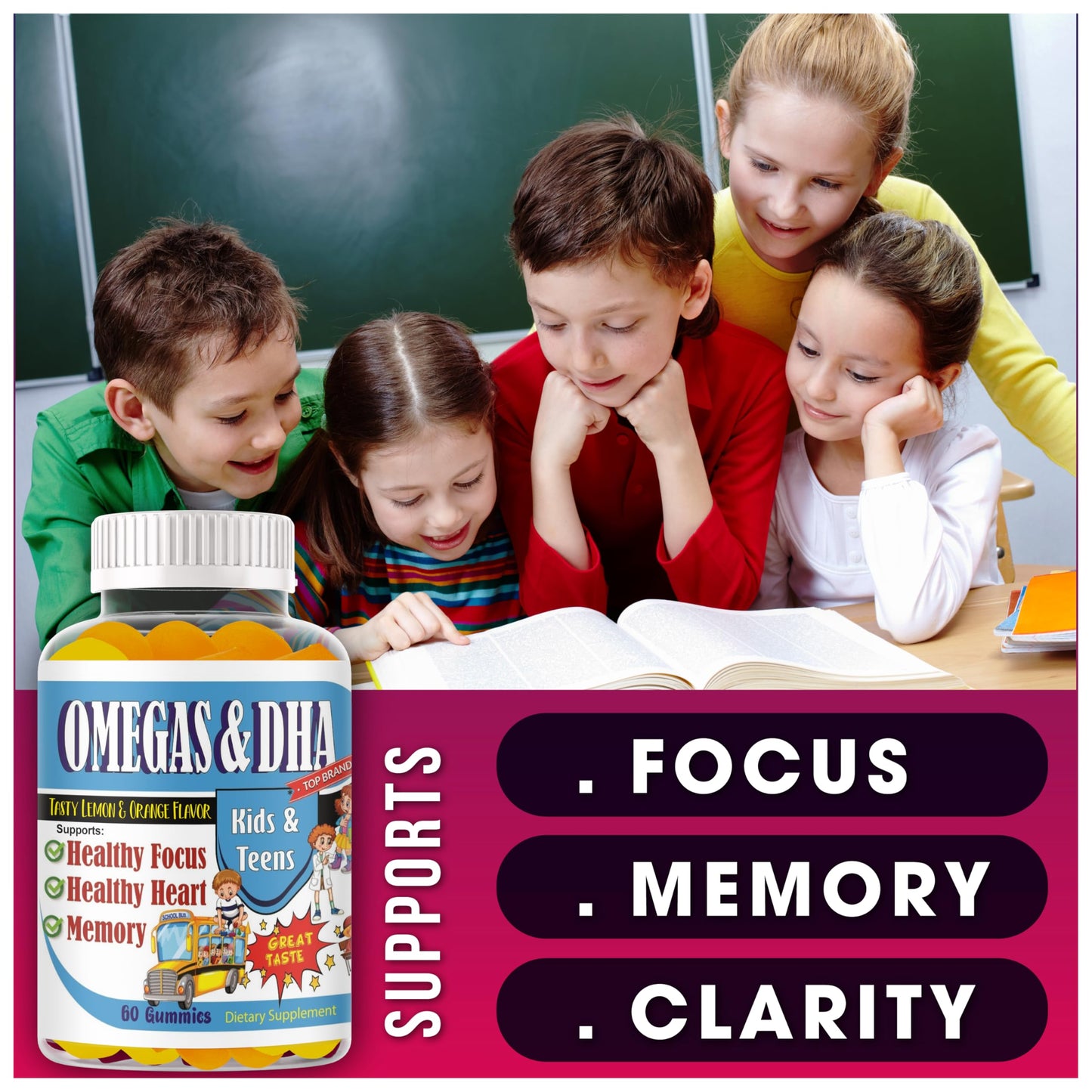 Celebrity LifeStyle Product Kids Omega-3 DHA Gummies 60 Count
