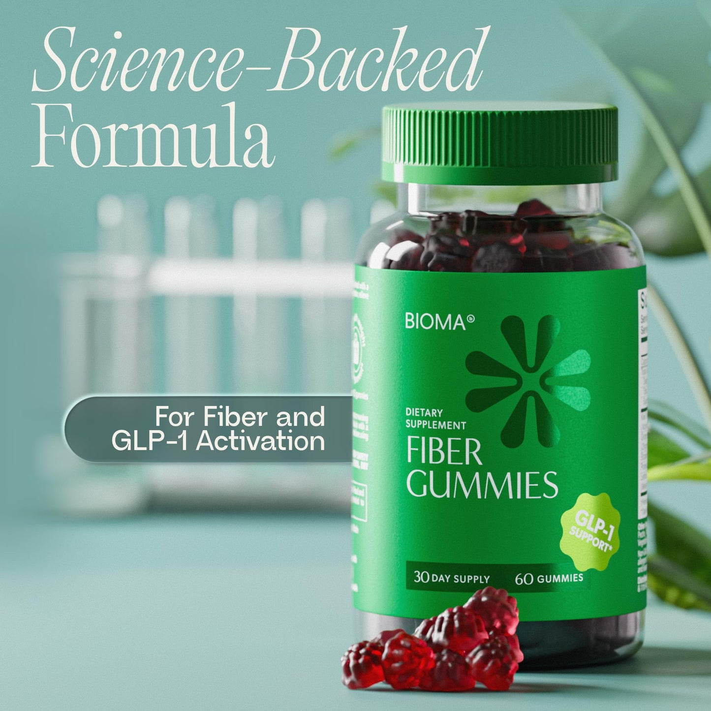 BIOMA Fiber Gummies for Women Gummy, 60 Count