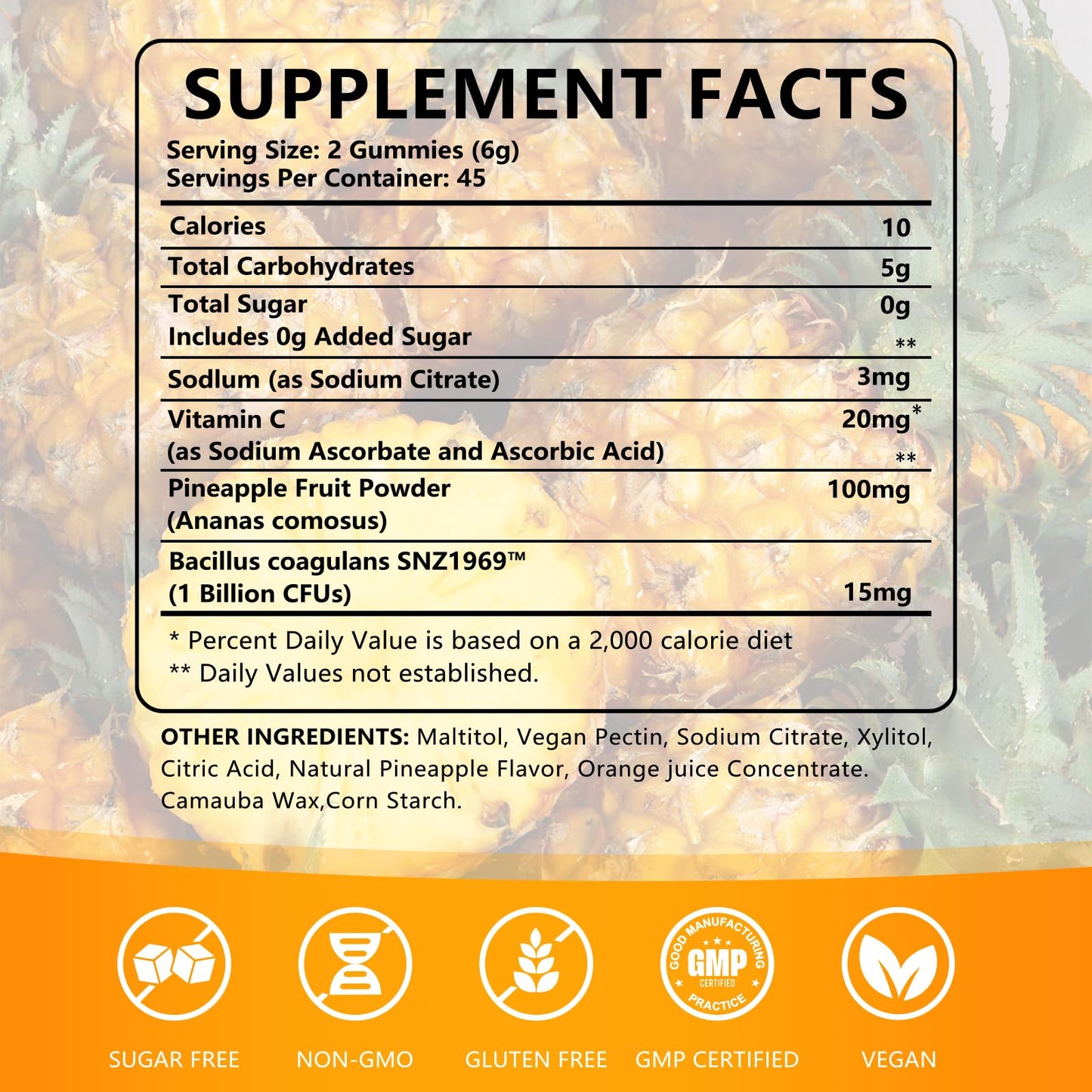 PWERD Feminine Balance Pineapple Vaginal Probiotics Gummies for Women, 180 Count