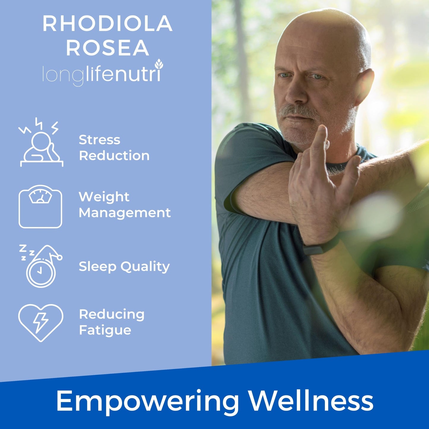 LongLifeNutri Rhodiola Rosea 1000mg Vegetarian Capsules, 180 Count