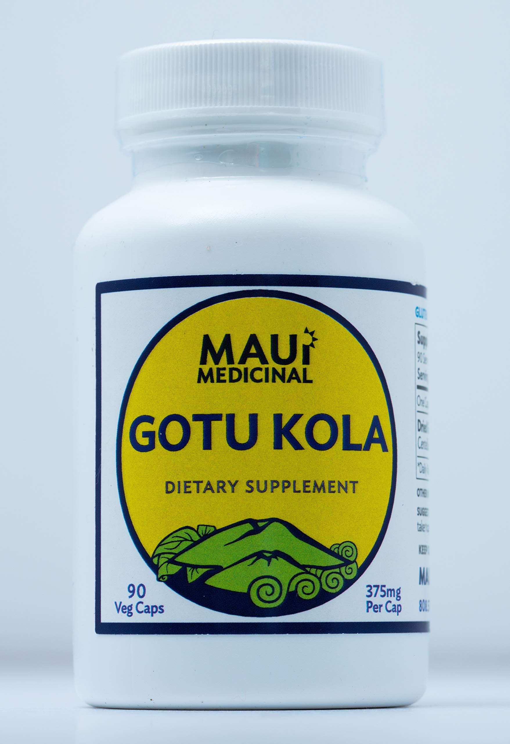 Maui Medicinal Herbs Gotu Kola Veggie Capsules 375mg per Capsule, 1 Count