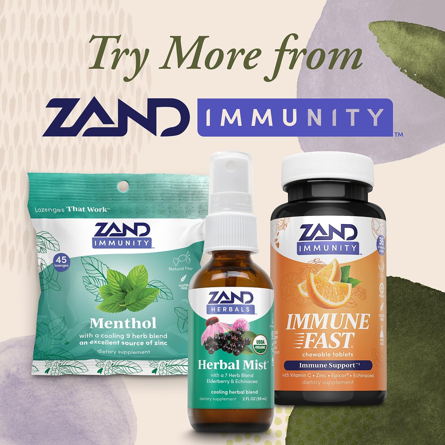 ZAND Immunity Fast Zesty Orange Chewables Powder, 36 Count