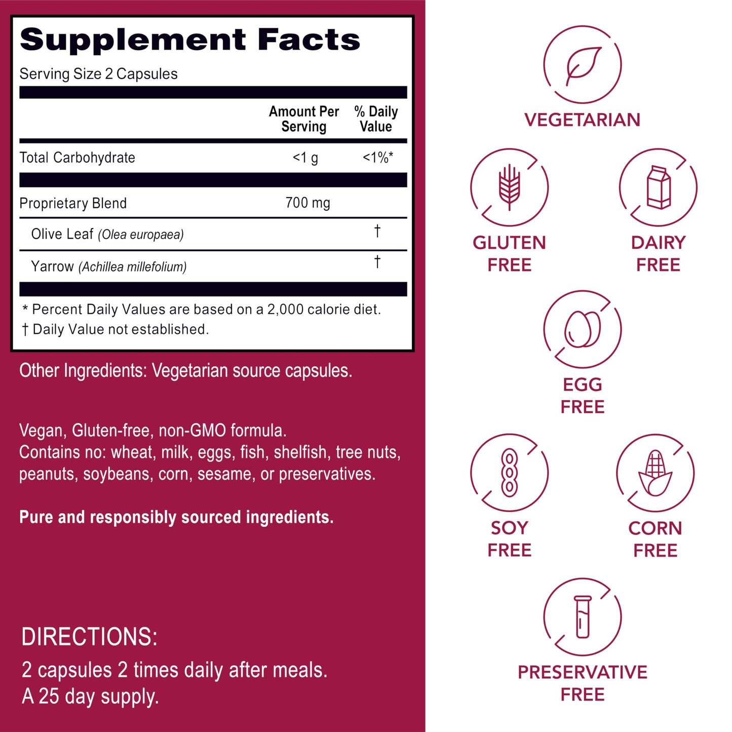 Kroeger Herb Products Olive Leaf Extract Capsules, 100 Capsules