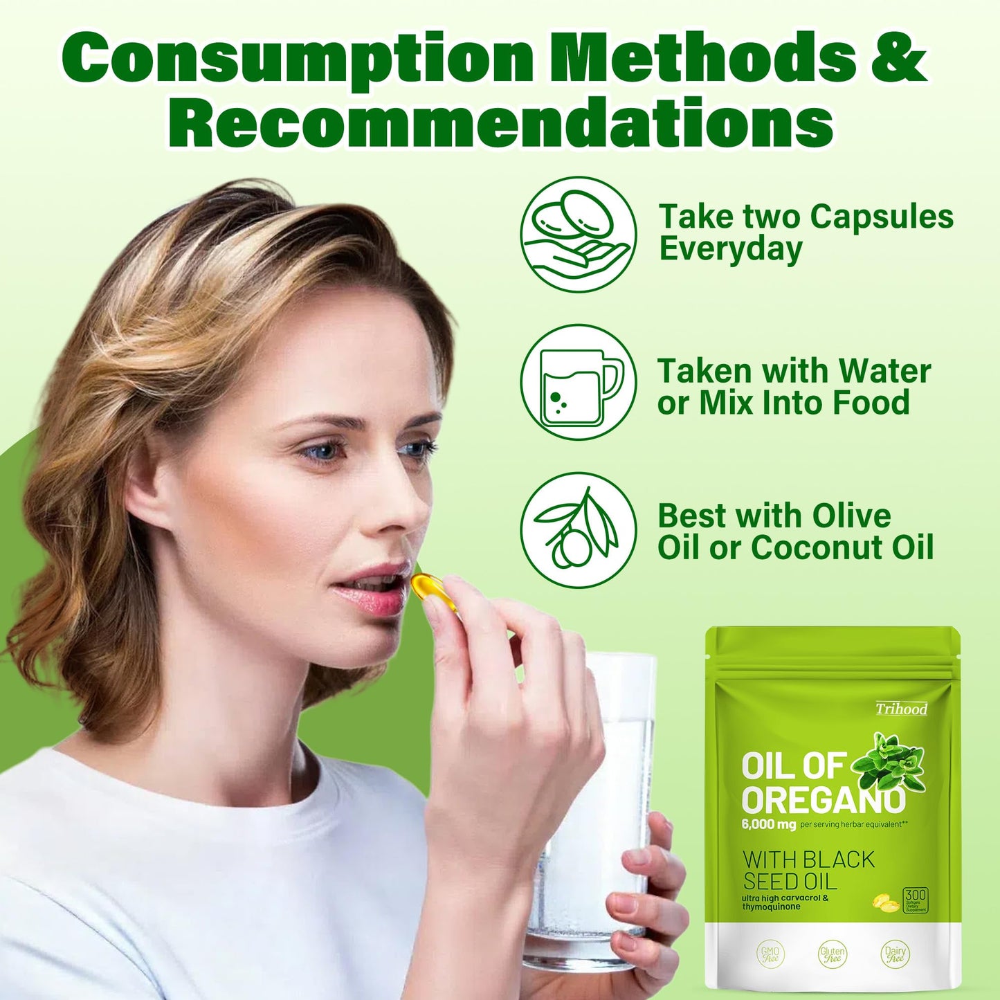 Trihood Oil of Oregano and Black Seed Oil Softgel 300