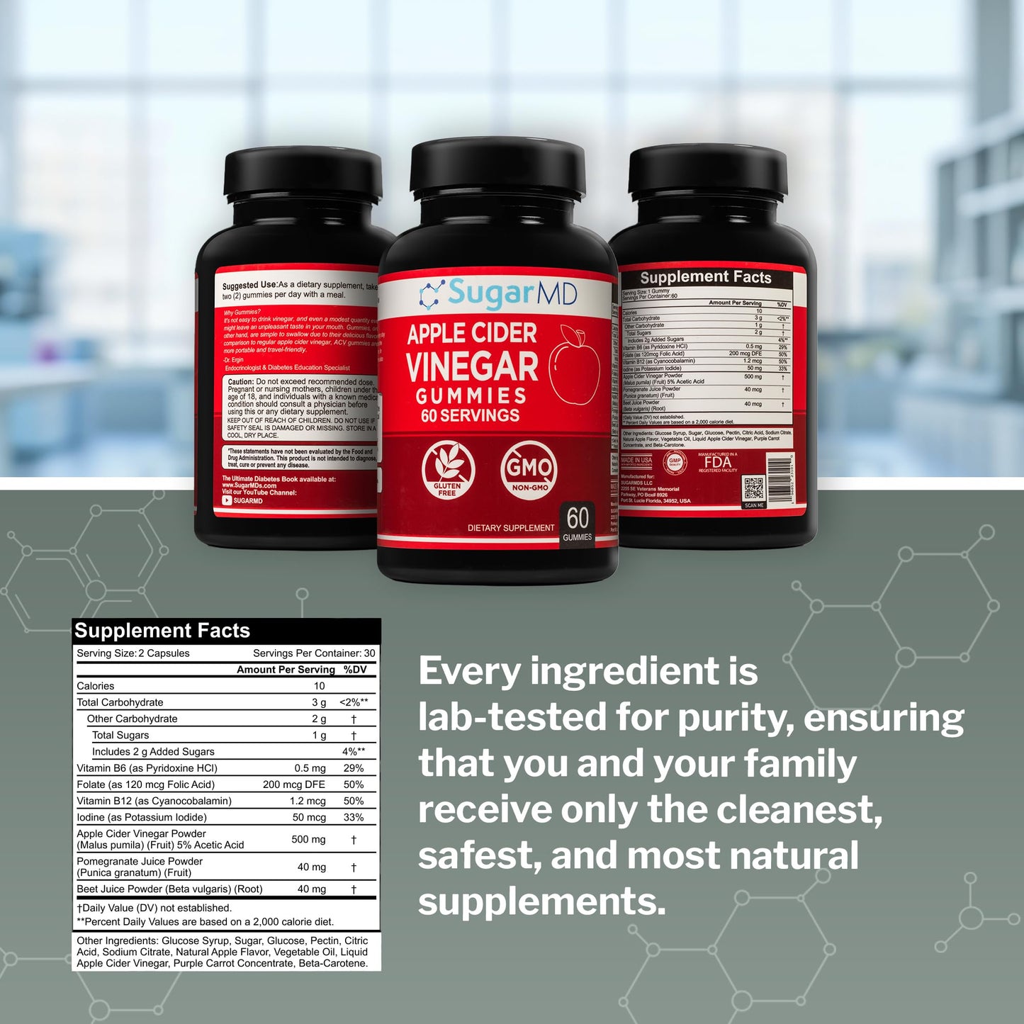 SugarMD Apple Cider Vinegar Gummies 60 Count