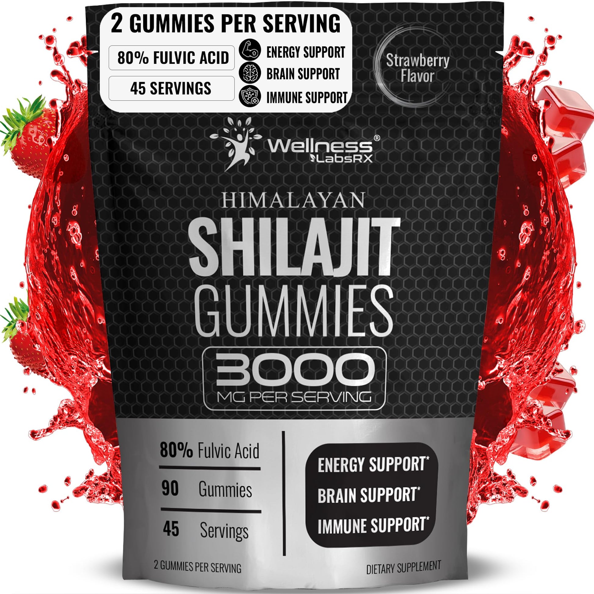 WELLNESS LABSRX Shilajit Gummies Gummy 90 Count