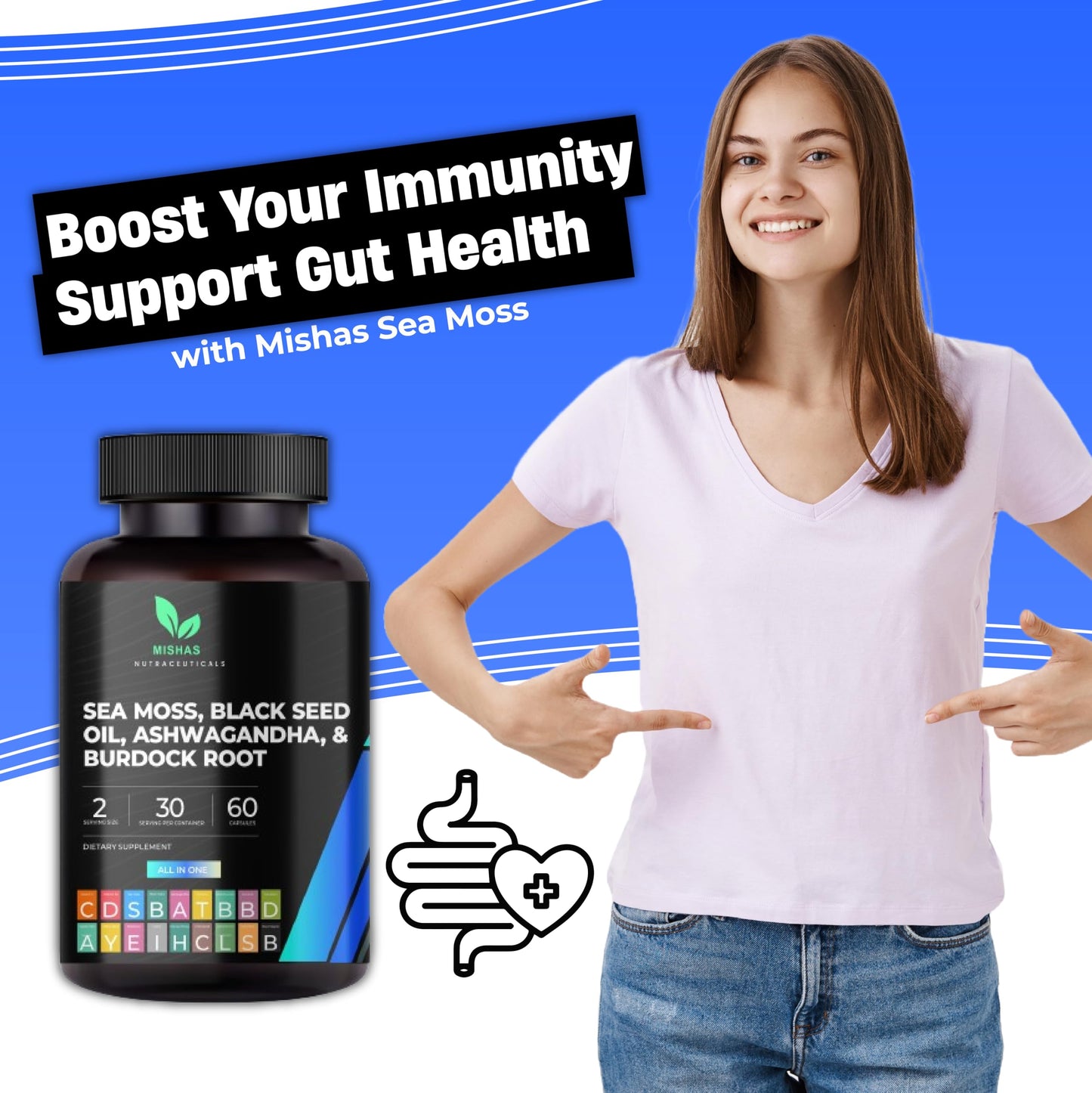 Mishas Sea Moss Blend Capsules 60 Count