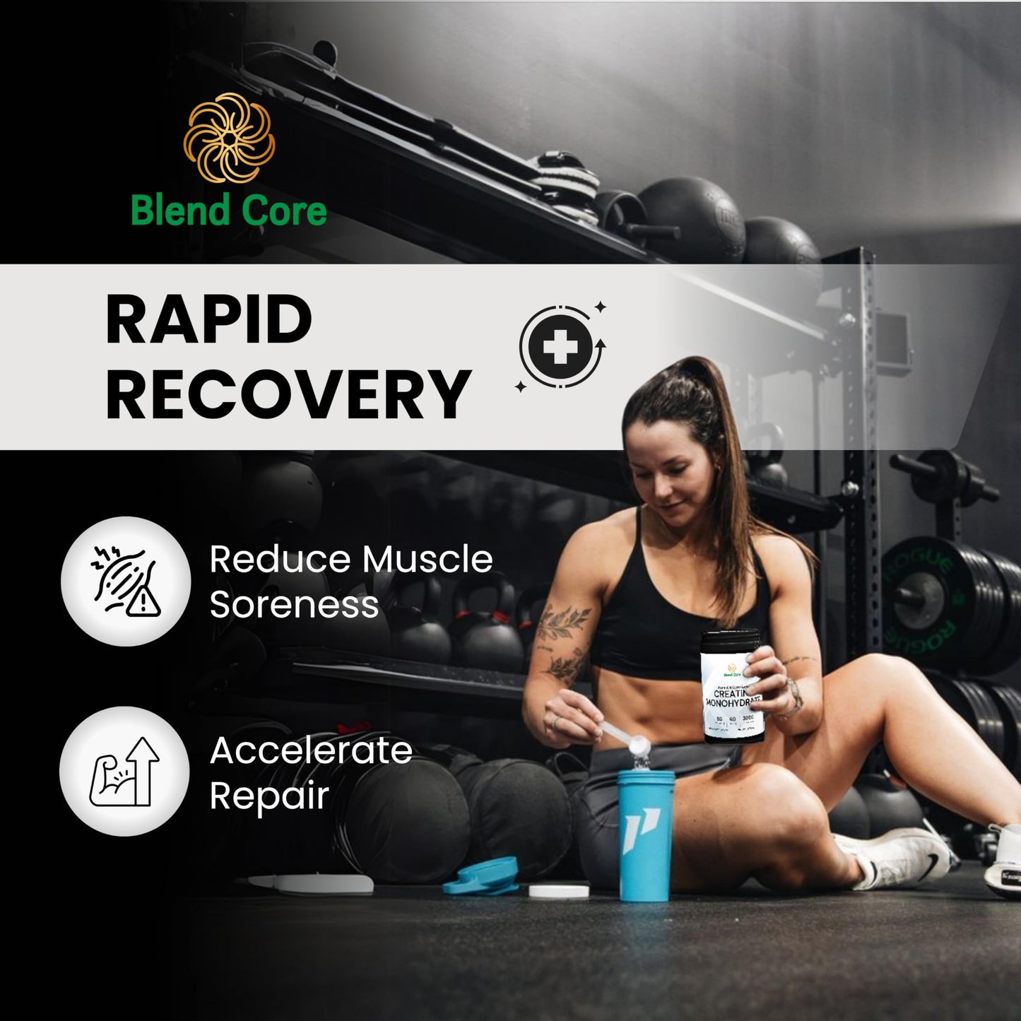 Blend Core Creatine Monohydrate Micronized Powder 10.58 Ounce