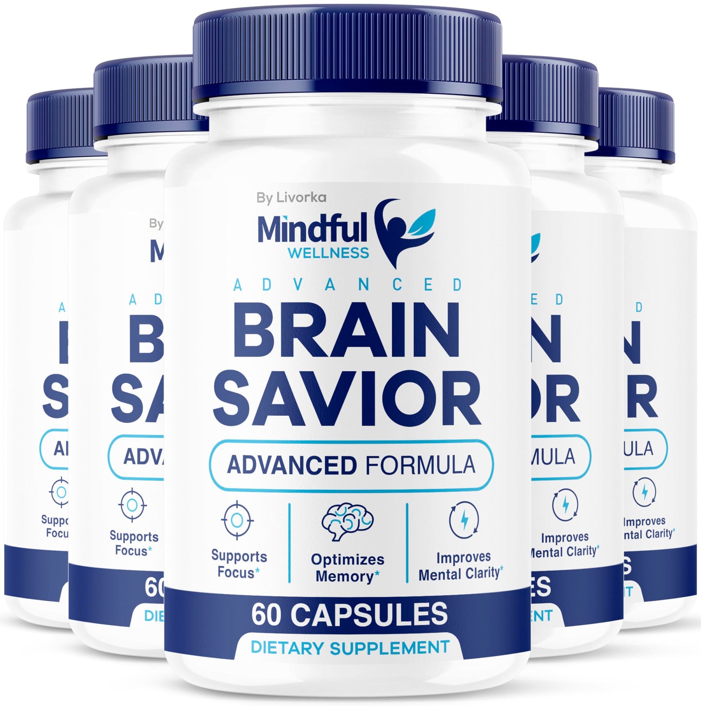 LIVORKA Mindful Wellness Advanced Brain Savior Capsules, 300 Capsules