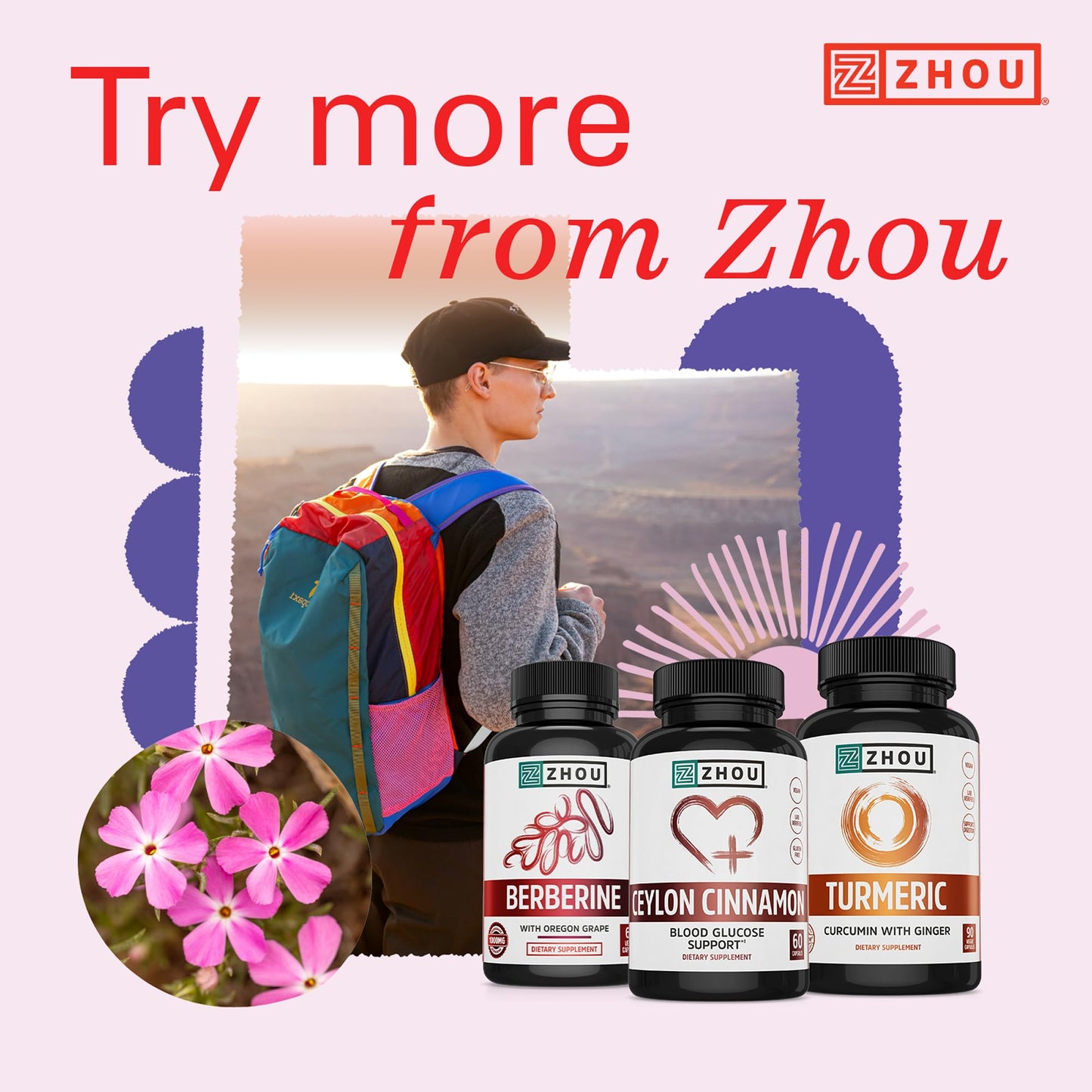 ZHOU Heart Hero Ceylon Cinnamon Capsules, 60 Count