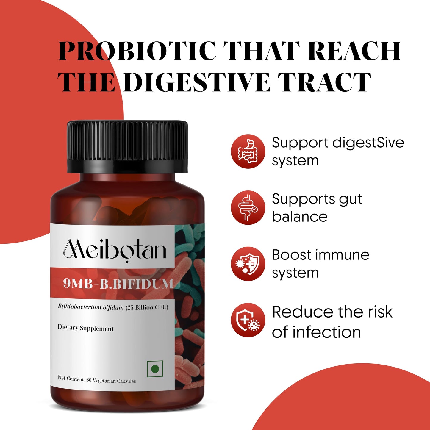 MEIBOTAN Bifidobacterium bifidum Probiotics 60 Capsules