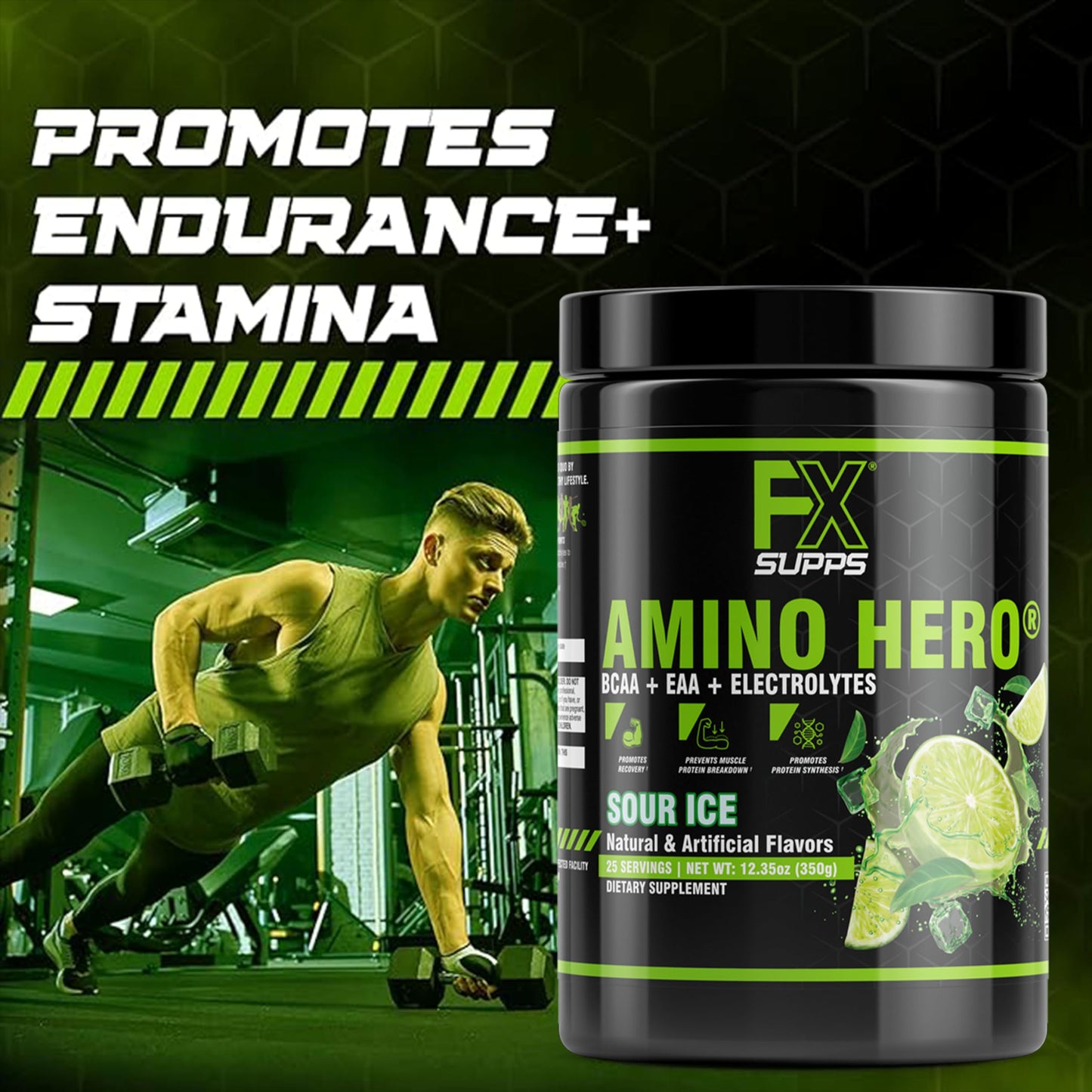 FXSUPPS Amino Hero Sour Ice Powder 19.0479 Servings