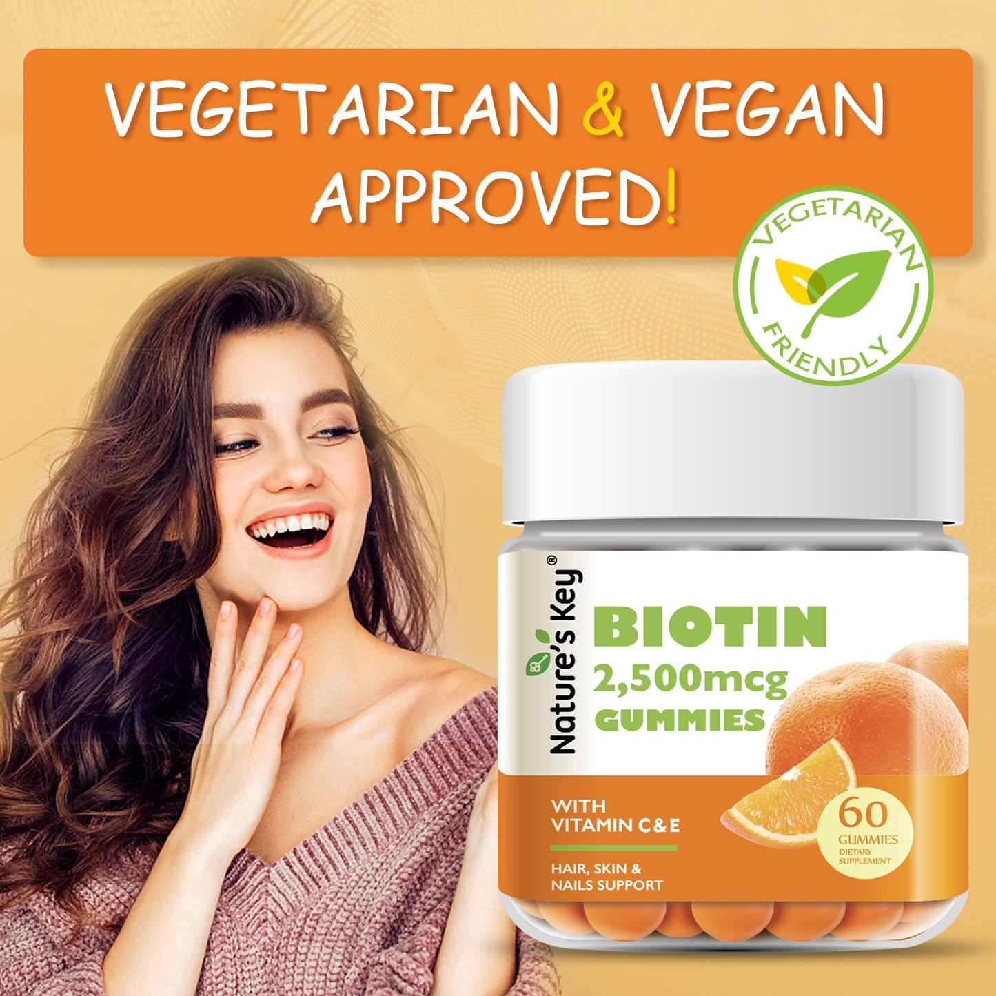 Nature's Key Biotin Gummies 60 Count