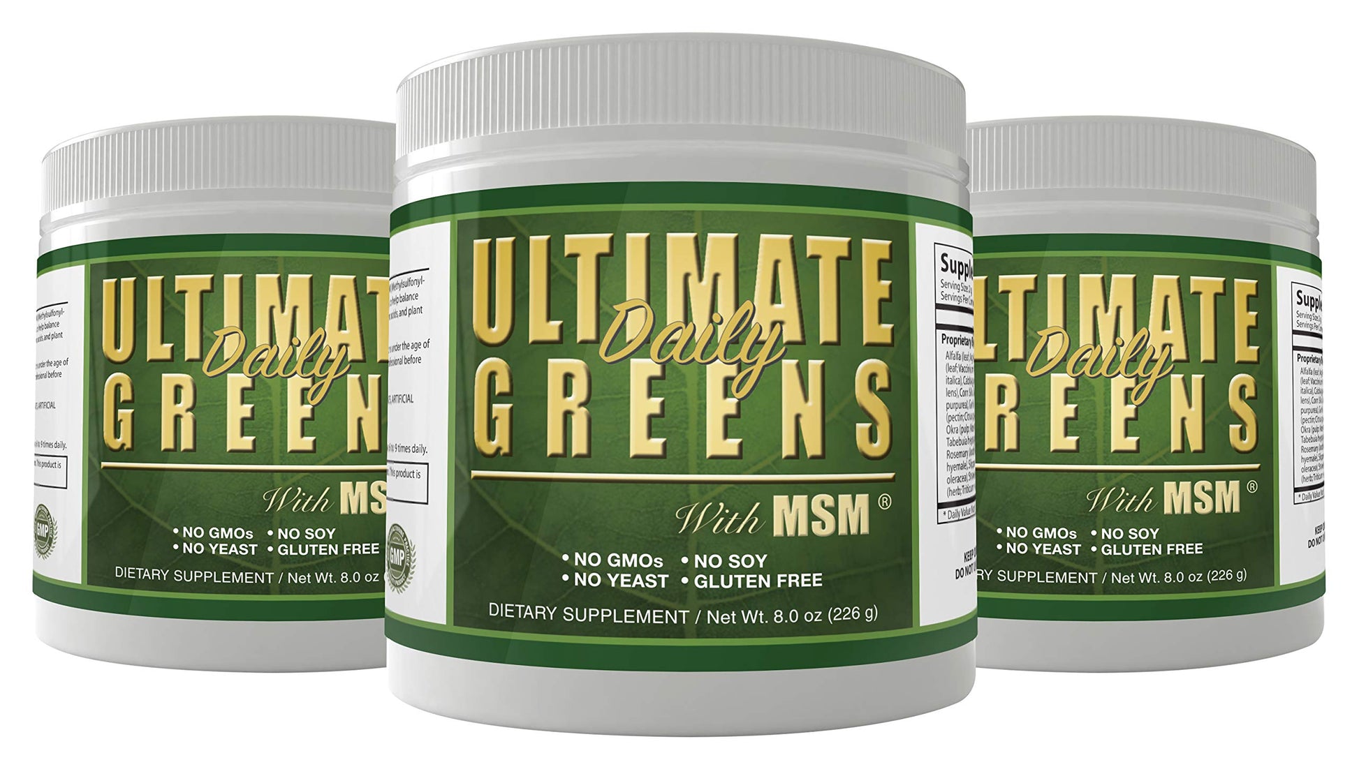 Daily Health Ultimate Greens Powder Immune Support Vegan Friendly Vegetable Alkalize Drink NO GMO Gluten Soy Free 24 Servings
