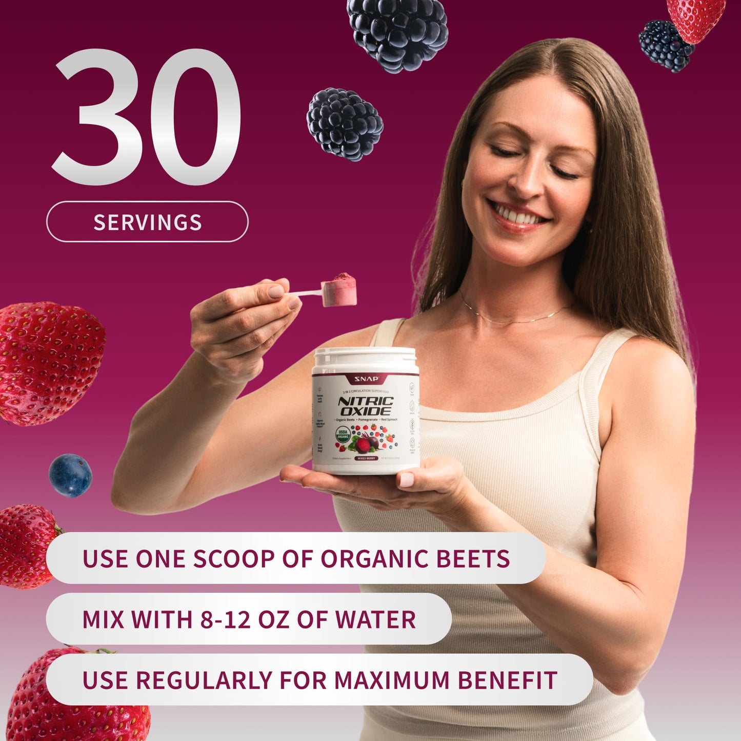 Snap Supplements Organic Beet Root Powder 8.8 oz