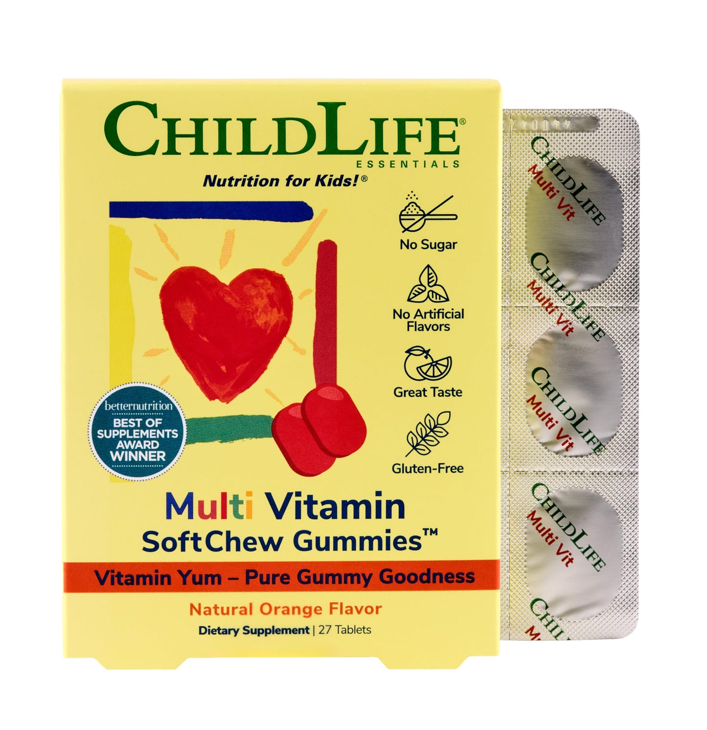CHILDLIFE ESSENTIALS Kids Multivitamin SoftChew Gummies, 27 Gummies