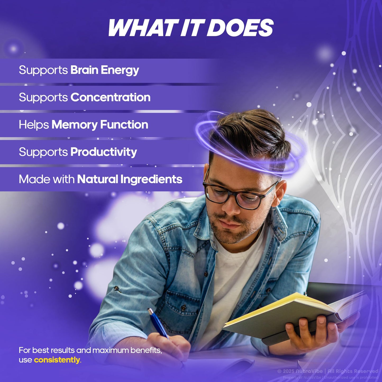 NutraVibe Marobrain Memory Supplement 120 Capsules
