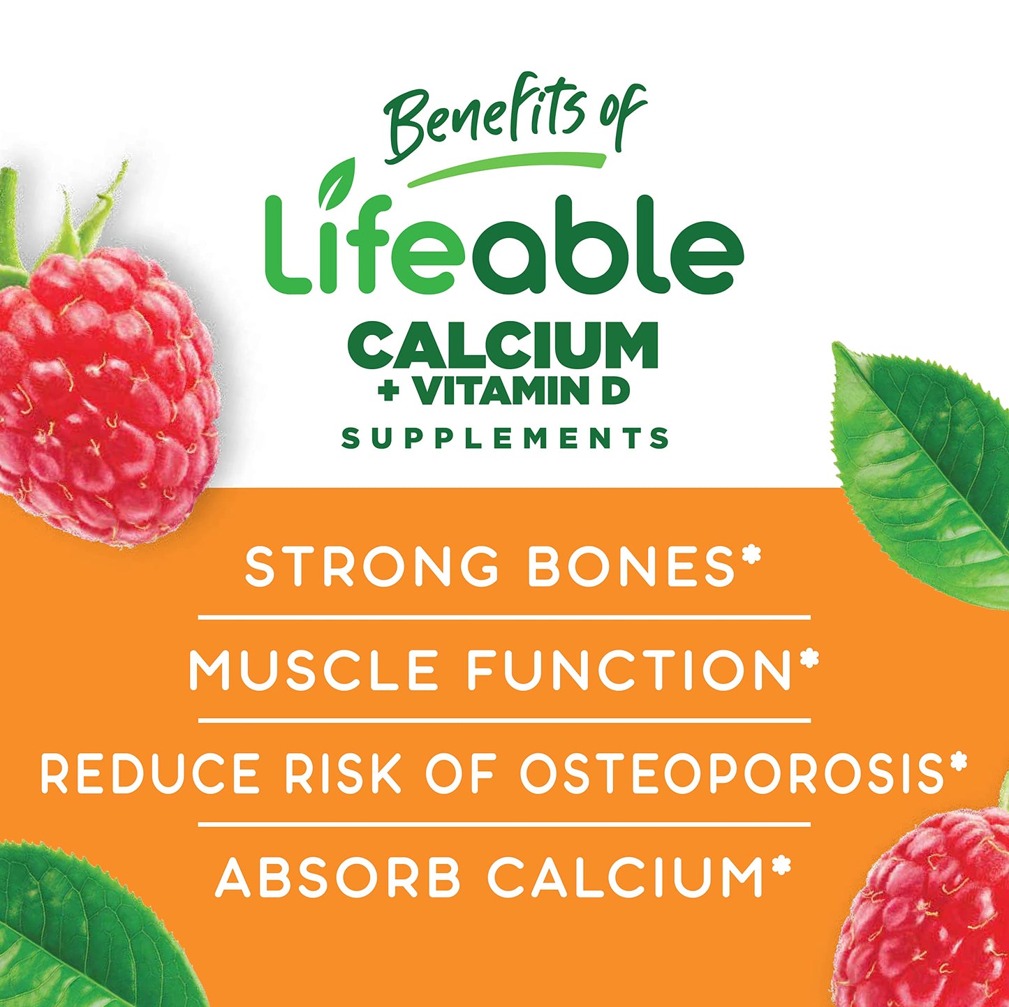 VitaWorks Lifeable Calcium with Vitamin D Kids Chewable Gummies - 180-Count
