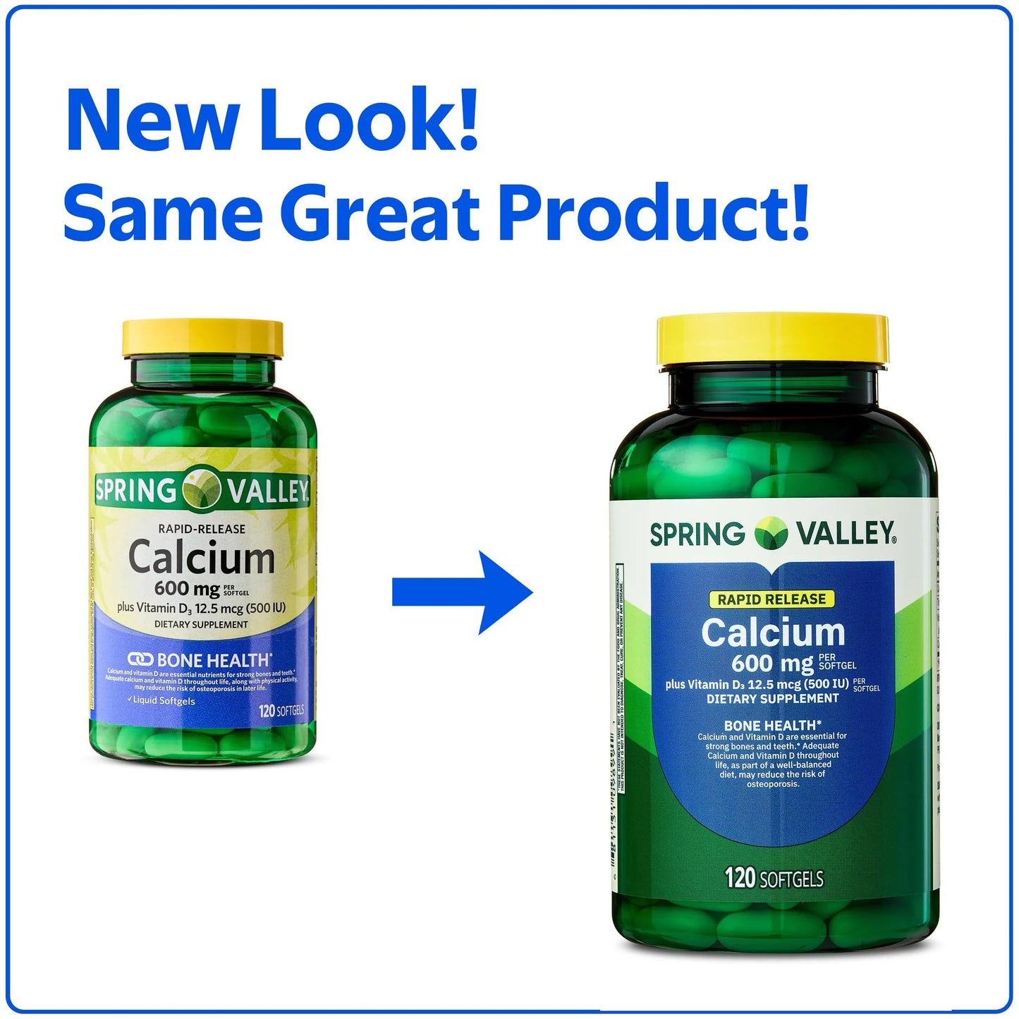 SUREFECT Spring Valley Calcium 600mg + Vitamin D3 1000IU Softgels 120