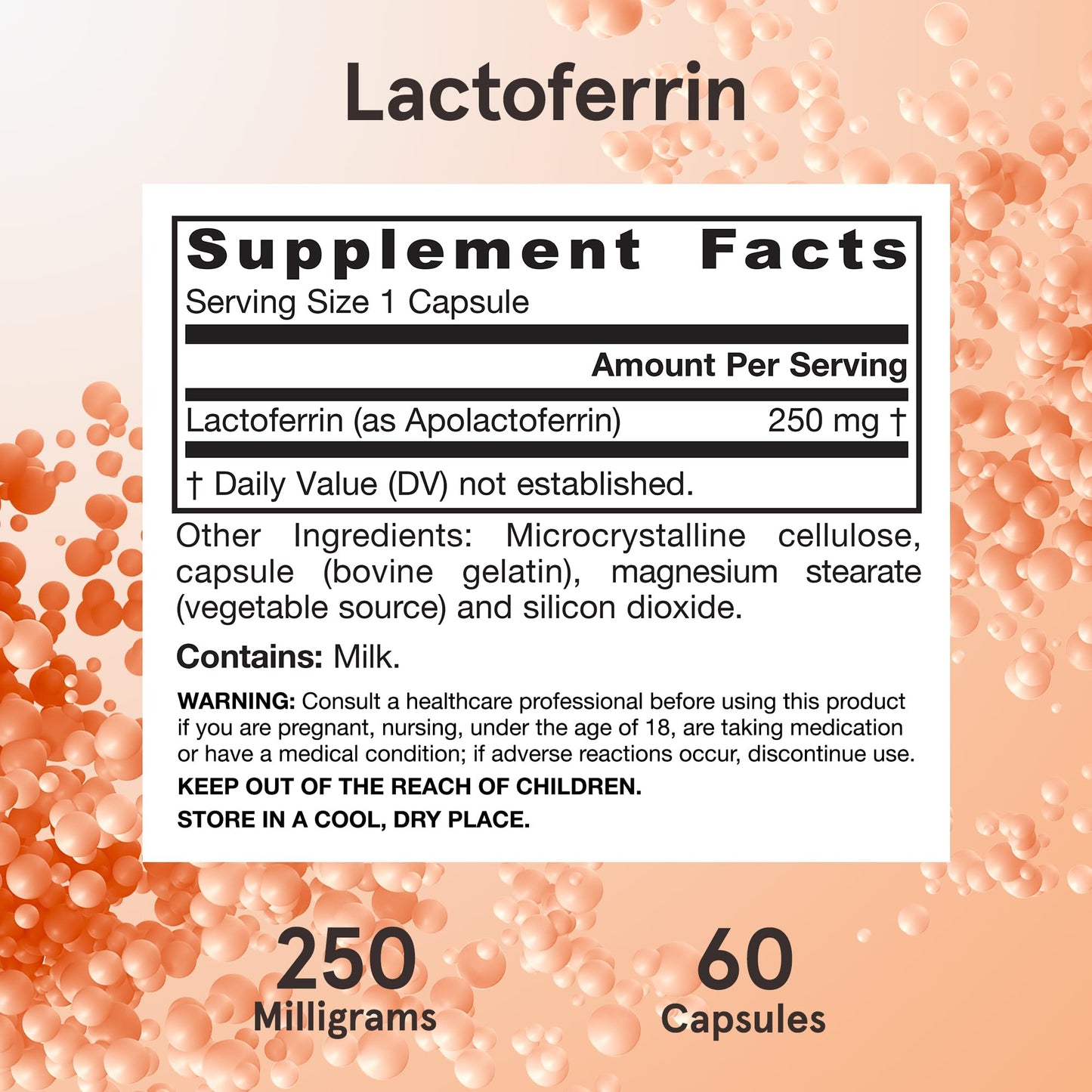 Jarrow Formulas Lactoferrin 250 mg Capsules 720 Servings