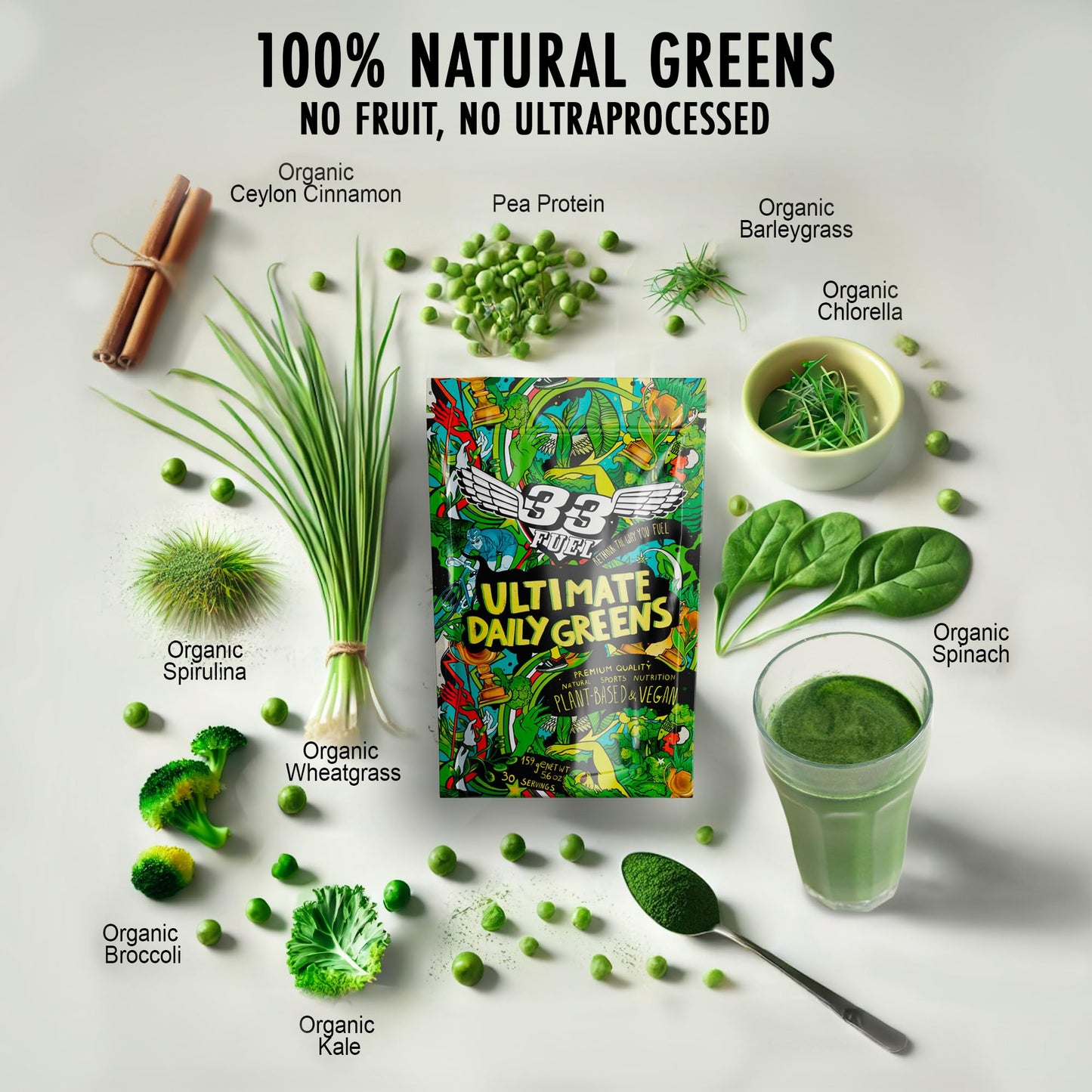 33Fuel Daily Greens Powder 5.6 oz