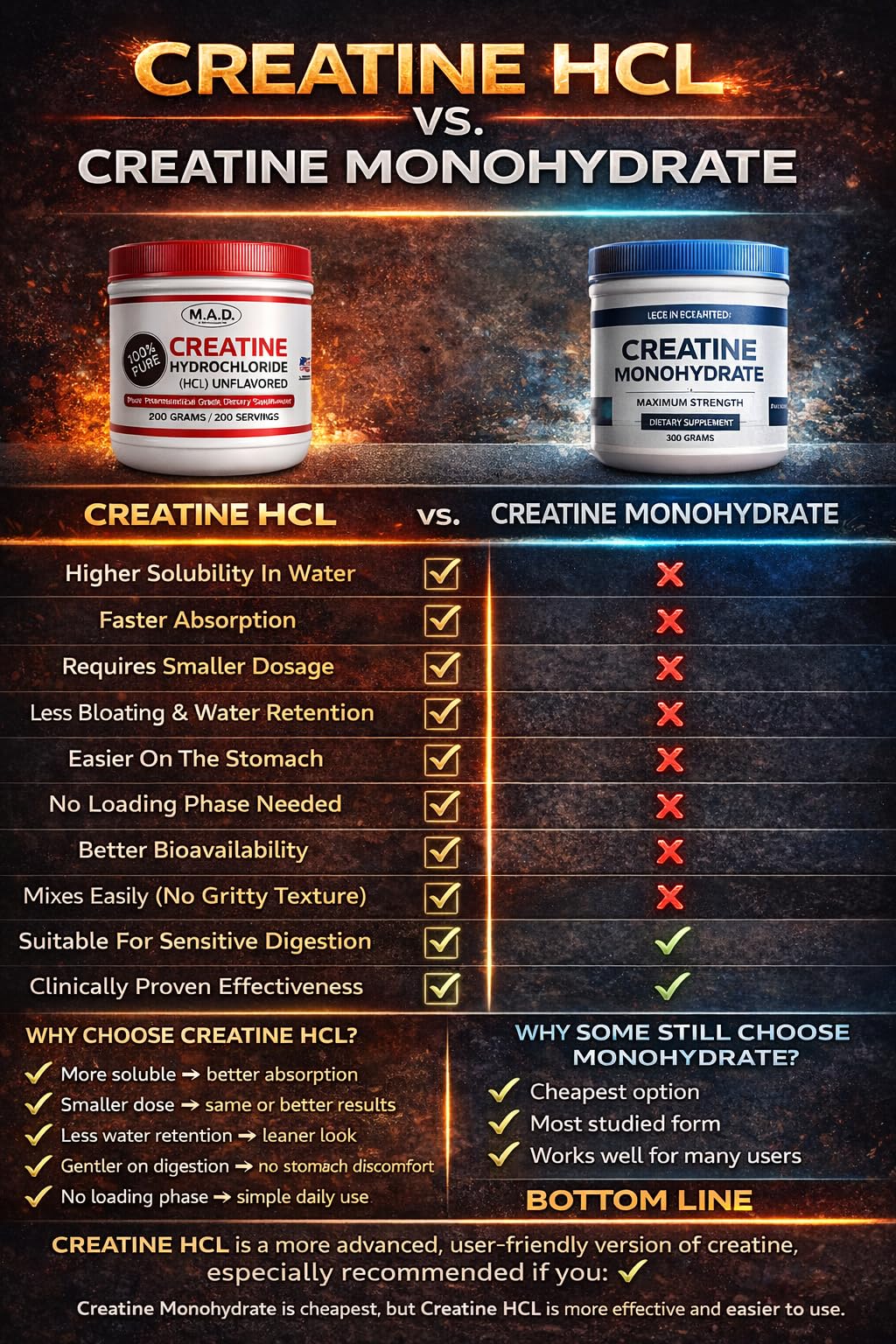 Generic MAD-Creatine HCL (Hydrochloride) Powder 8 Ounce