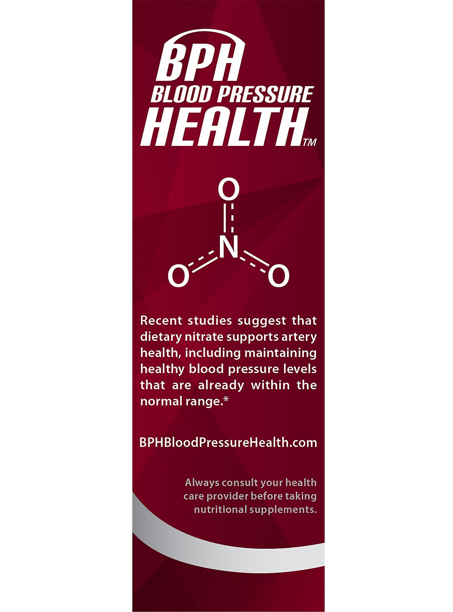 BPH Blood Pressure Health Maintenance Dietary Supplement Caplets Beetroot, 60 Count