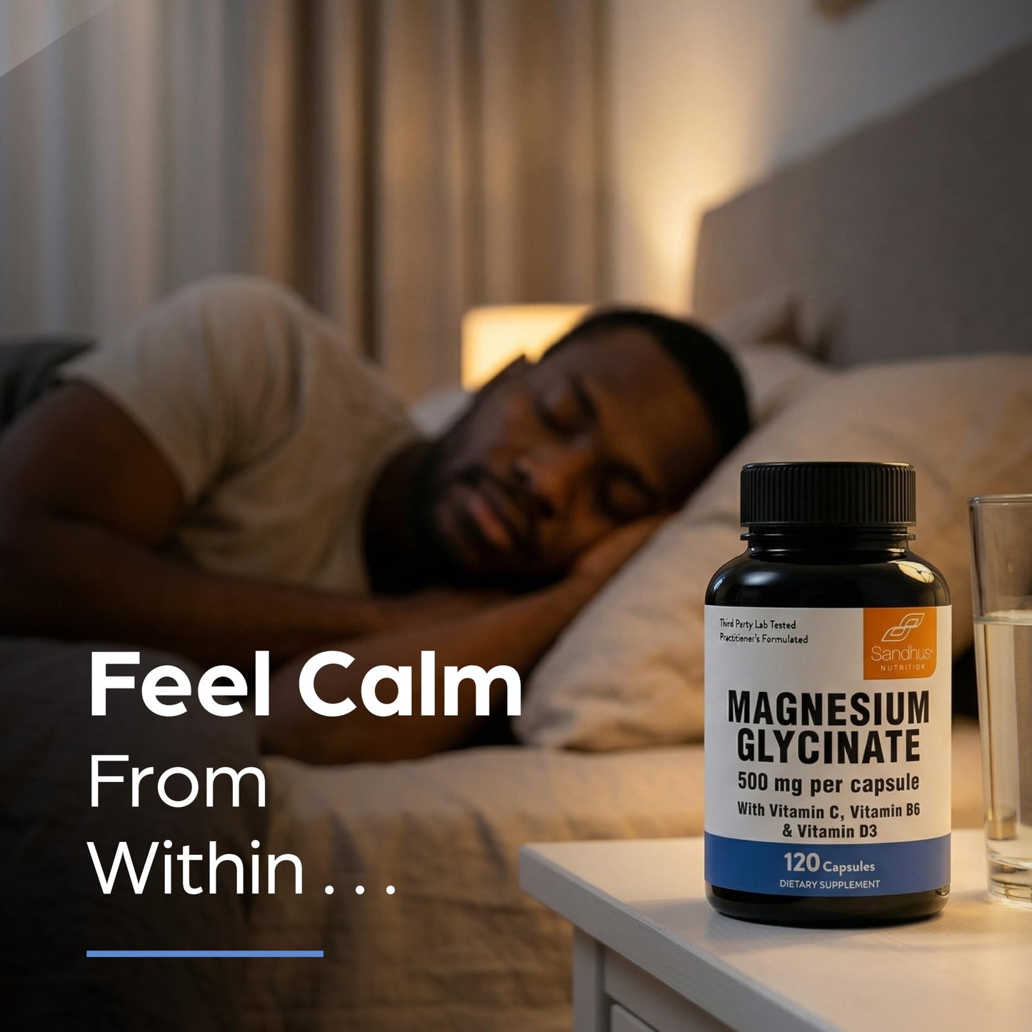 Sandhu's Magnesium Glycinate 500mg High Absorption Capsules, 120 Count