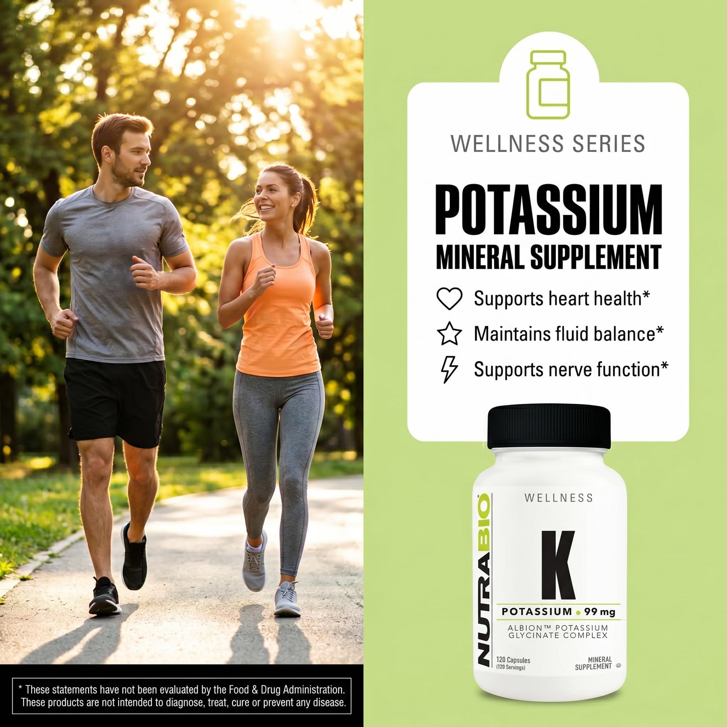 NutraBio Potassium Complex Capsules 120 Count