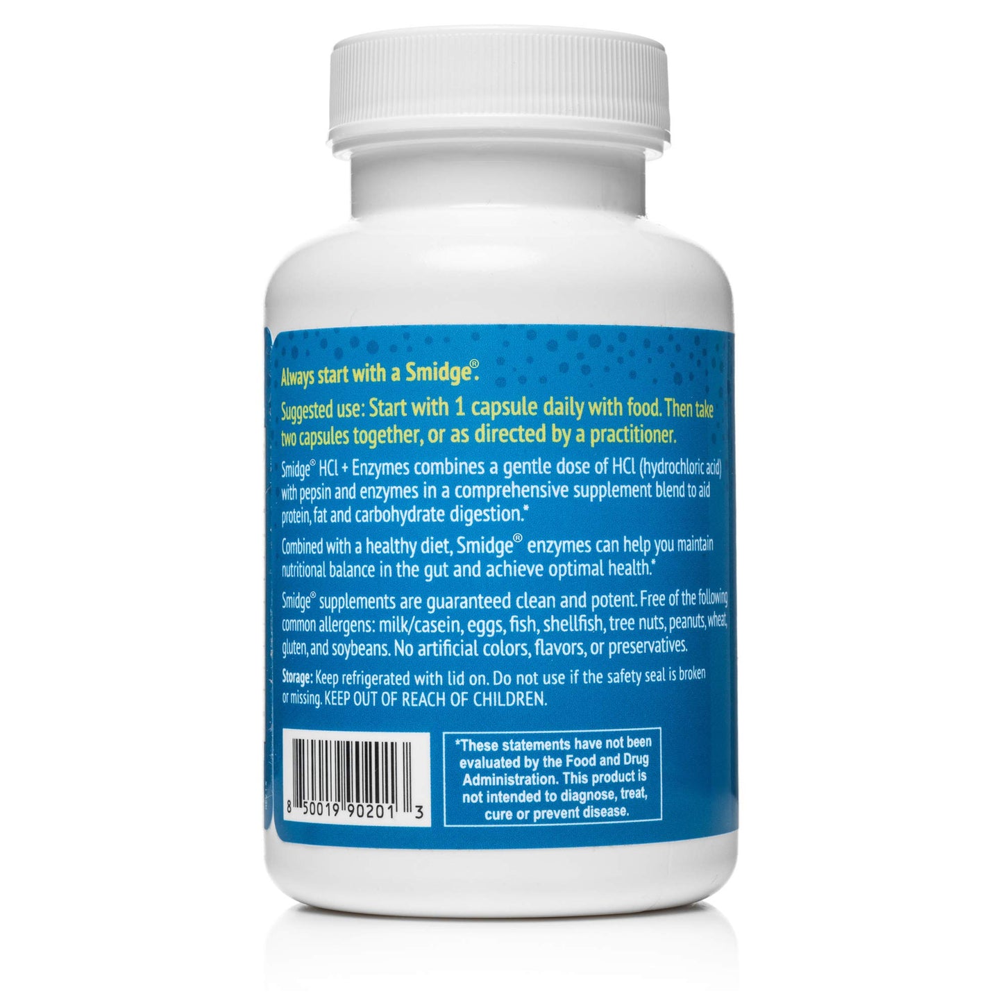Smidge HCl + Enzymes – Digestion Capsules, 120 Count