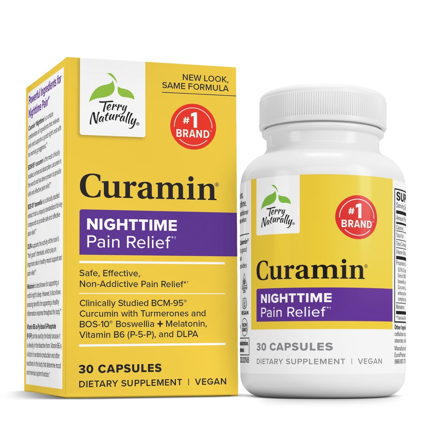 Terry Naturally Curamin Nighttime Pain Relief & Sleep Capsule, 30 Count