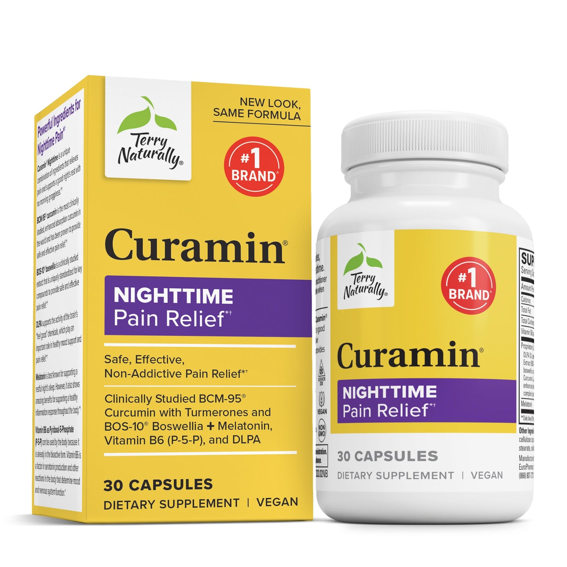 Terry Naturally Curamin Nighttime Pain Relief & Sleep Capsule, 30 Count