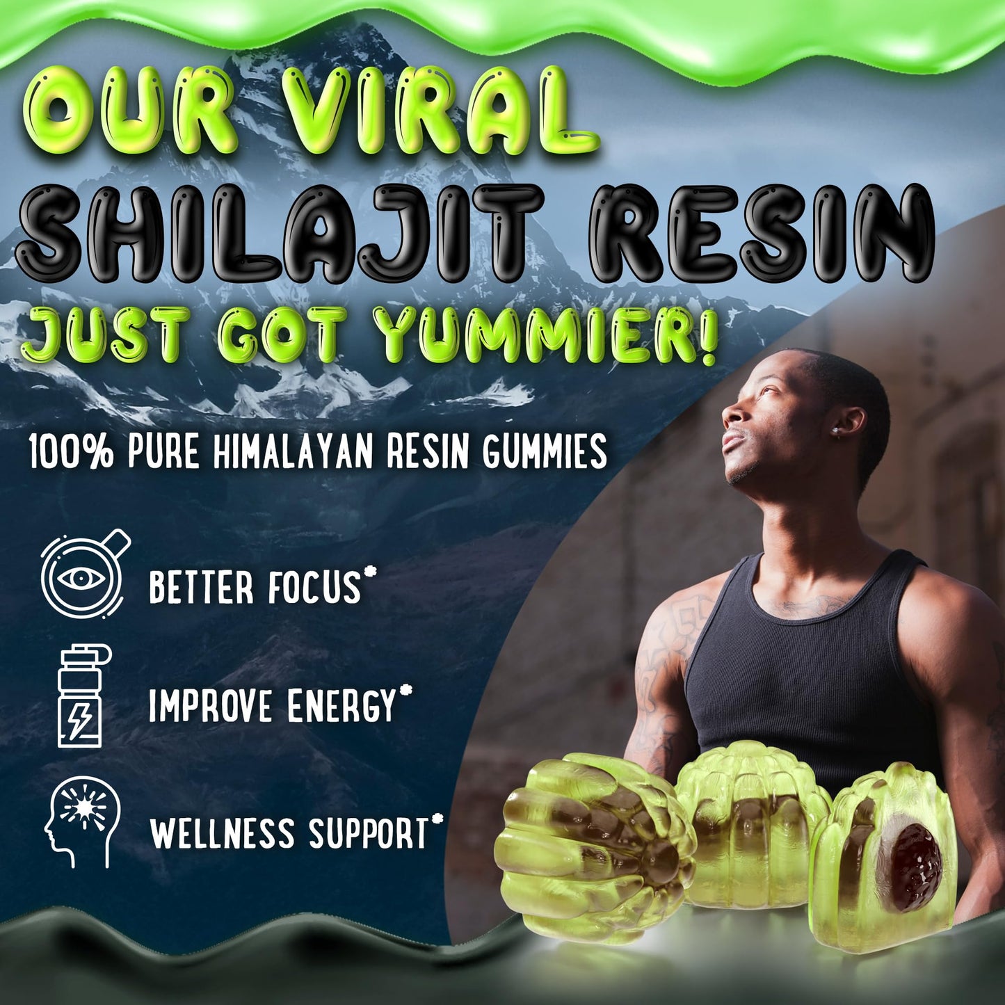 OH MY CHEWY Pure Himalayan Shilajit Gummies, 60 Count