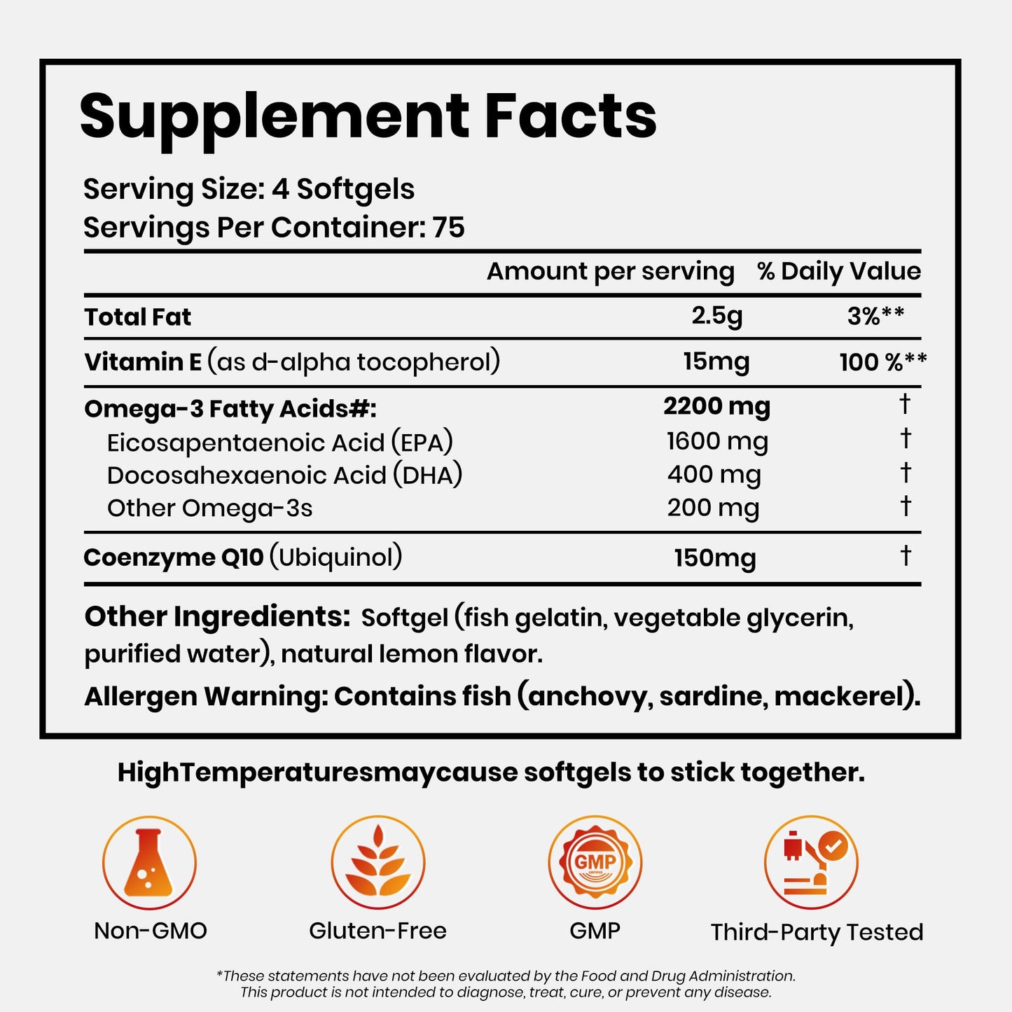 Arofum Omega 3 Fish Oil Supplements with CoQ10 Softgel 300