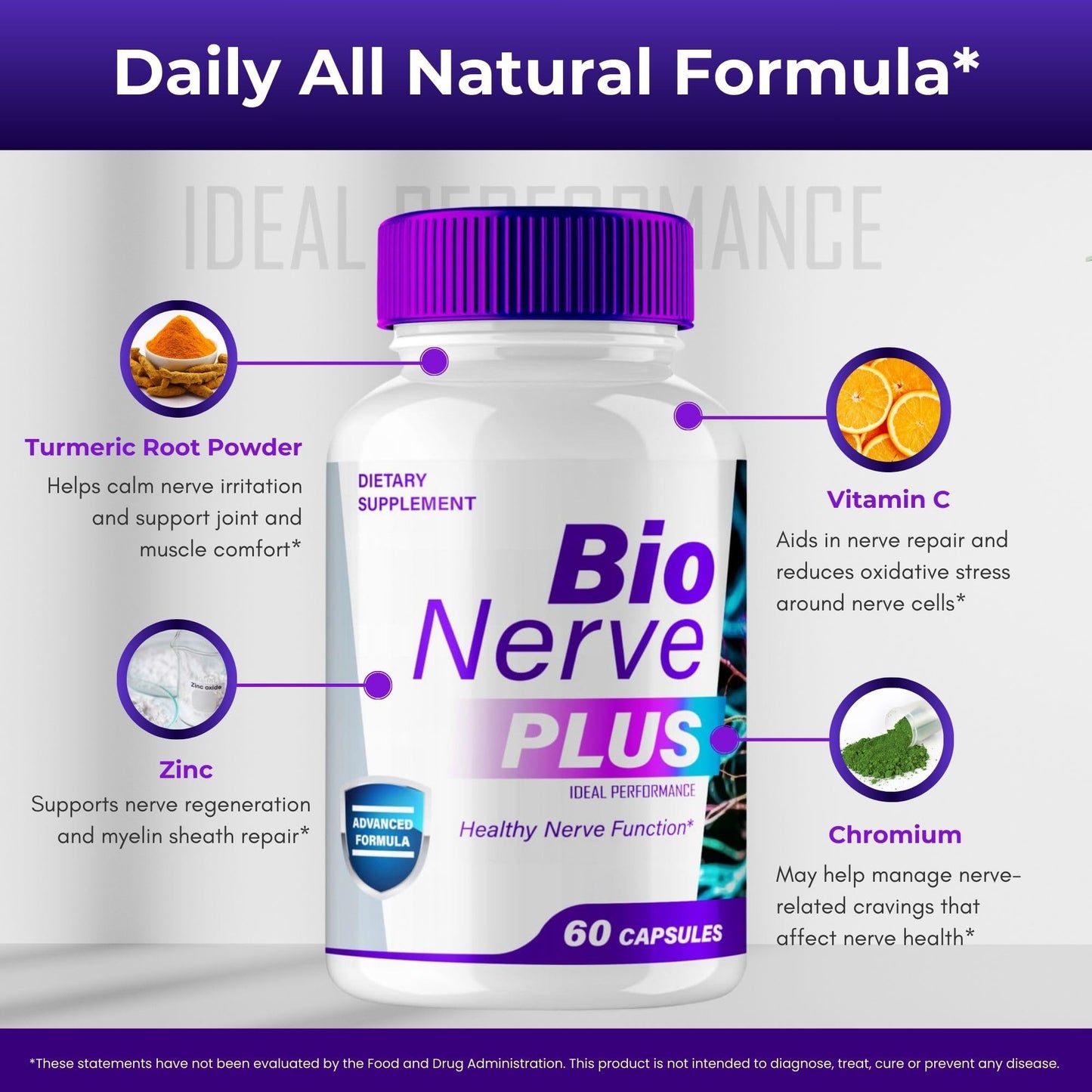 IDEAL PERFORMANCE Bio Nerve Plus Capsules, 60 Count