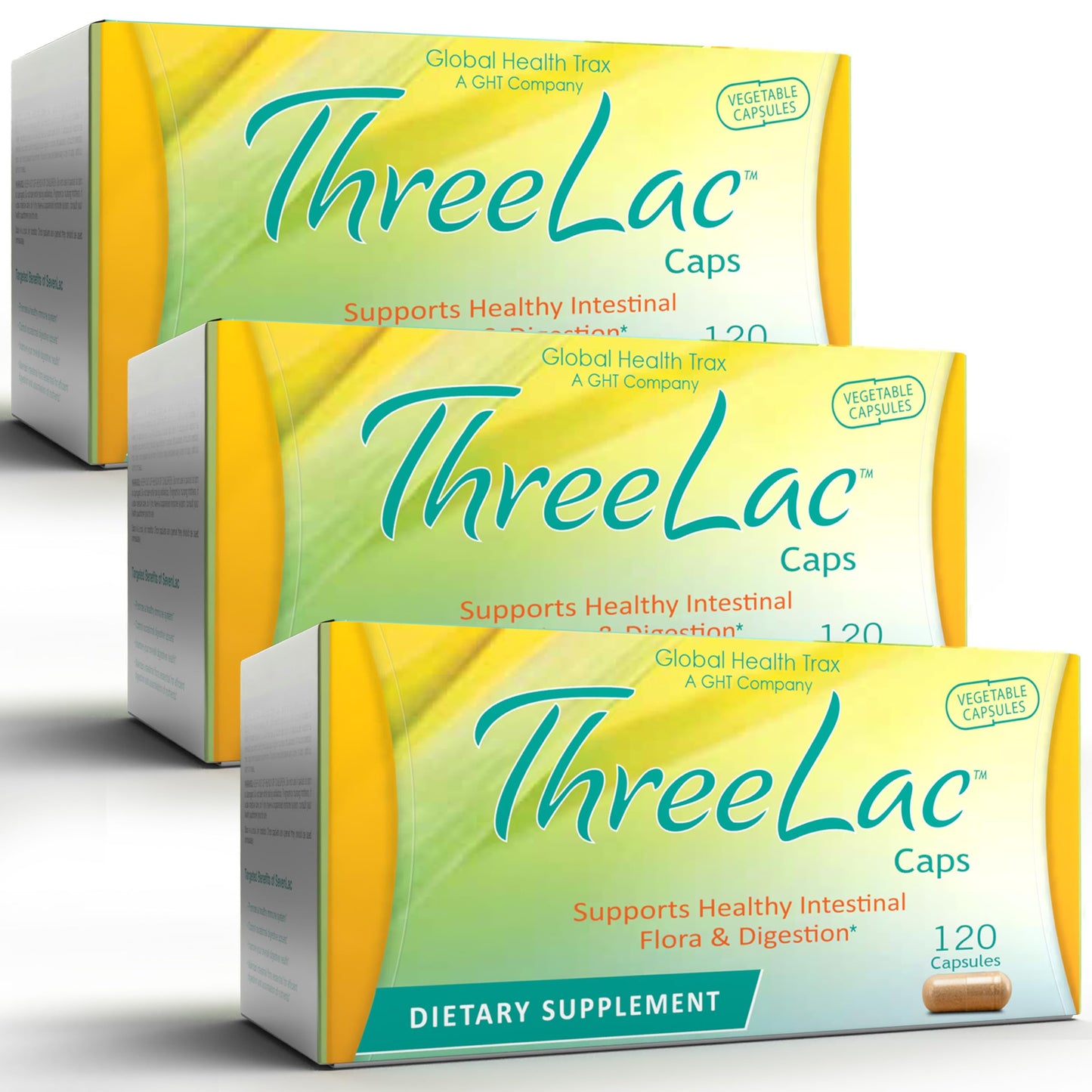 GHT Global Health Trax ThreeLac Probiotic Capsules, 360 Capsules
