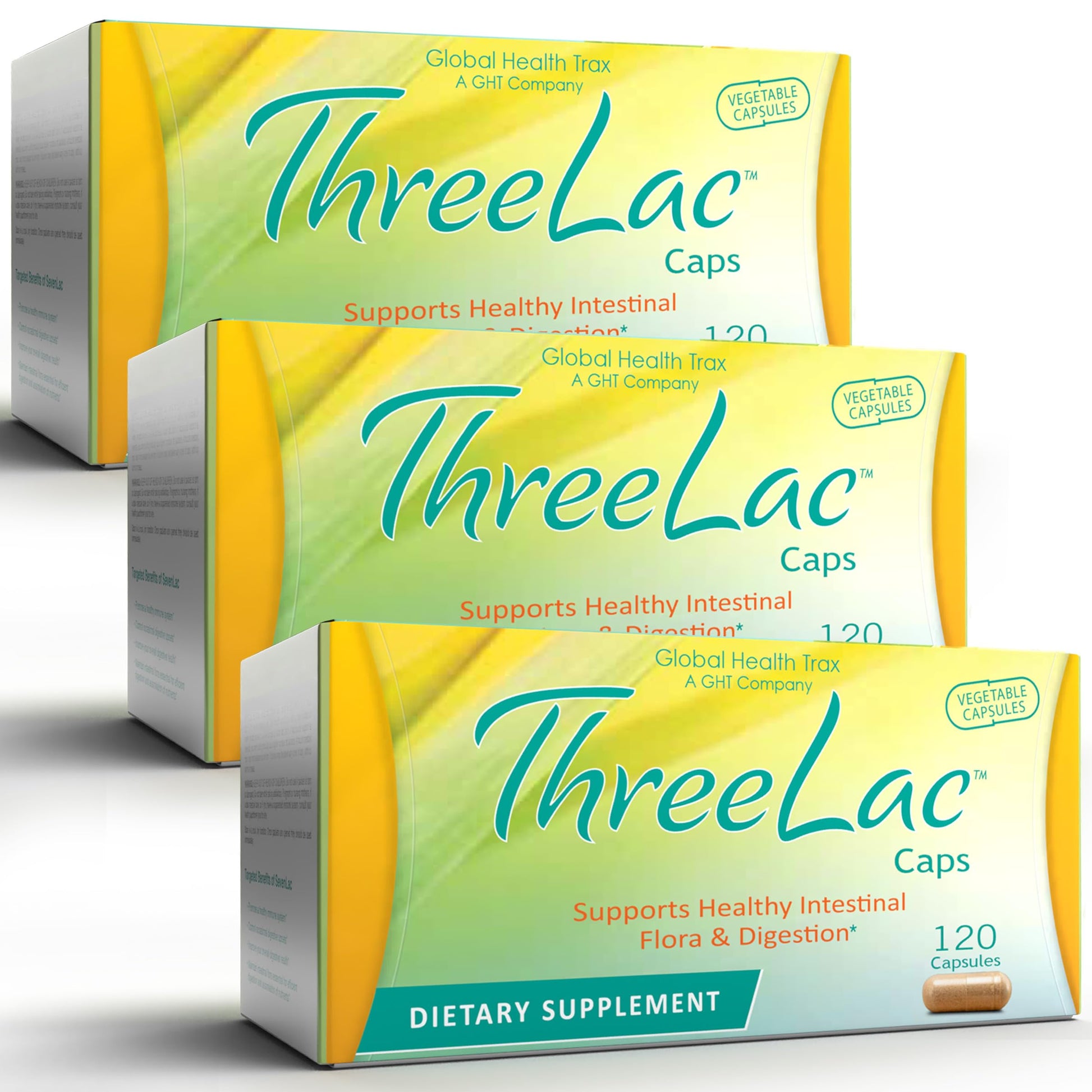 GHT Global Health Trax ThreeLac Probiotic Capsules, 360 Capsules