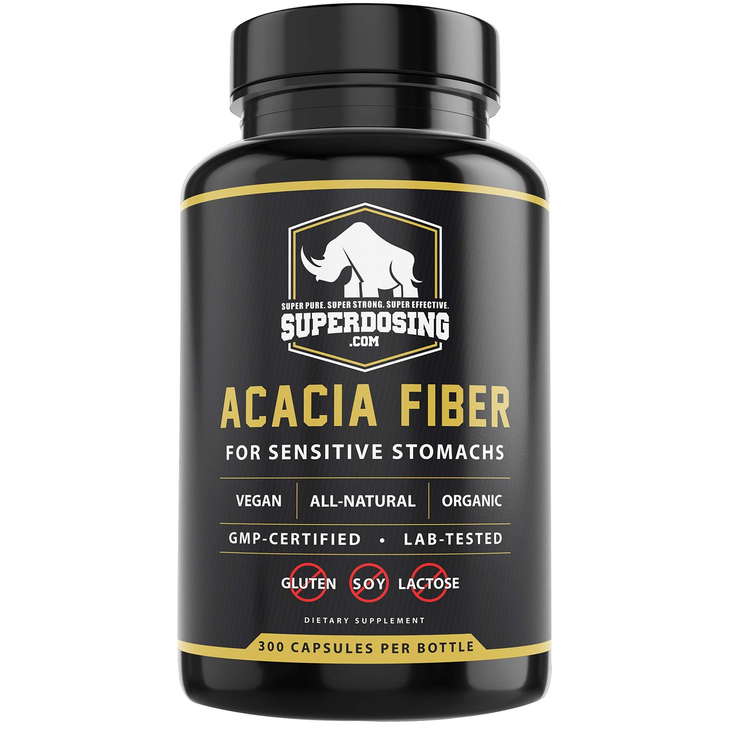 SuperDosing.com Fast Acting Organic Acacia Senegal Fiber Capsules 300