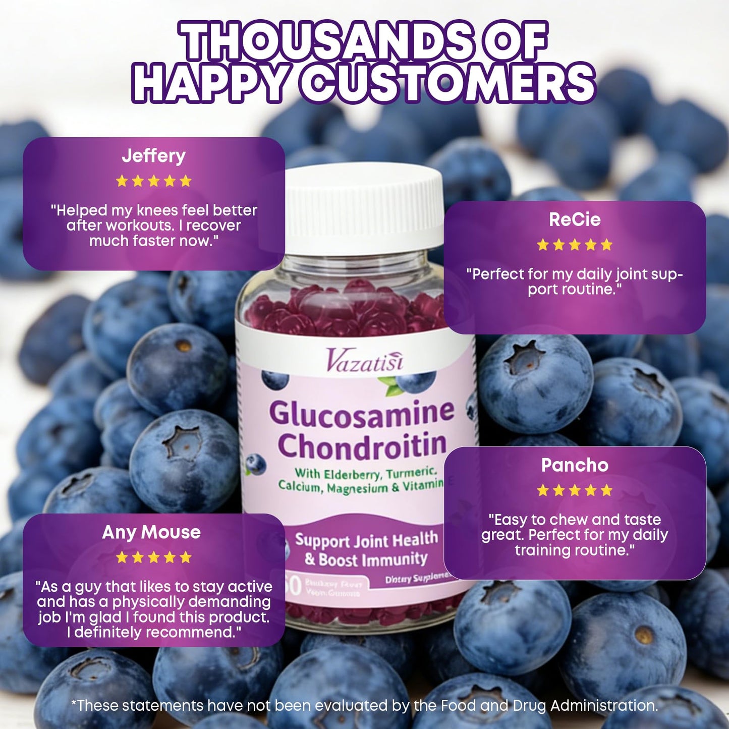 Vazatisi Glucosamine Chondroitin Gummies, 60 Count