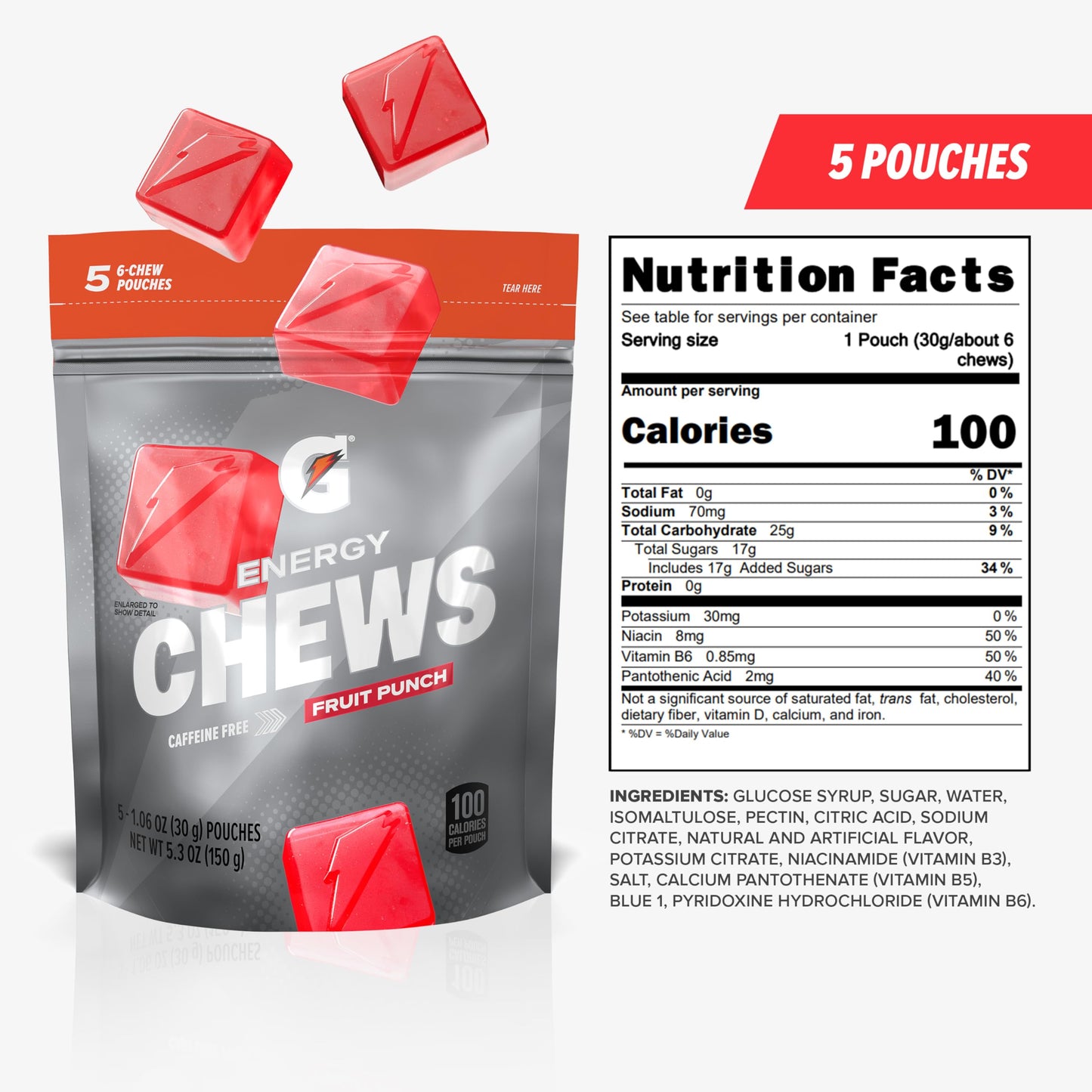 Gatorade Energy Chews Gummy 5 Pack