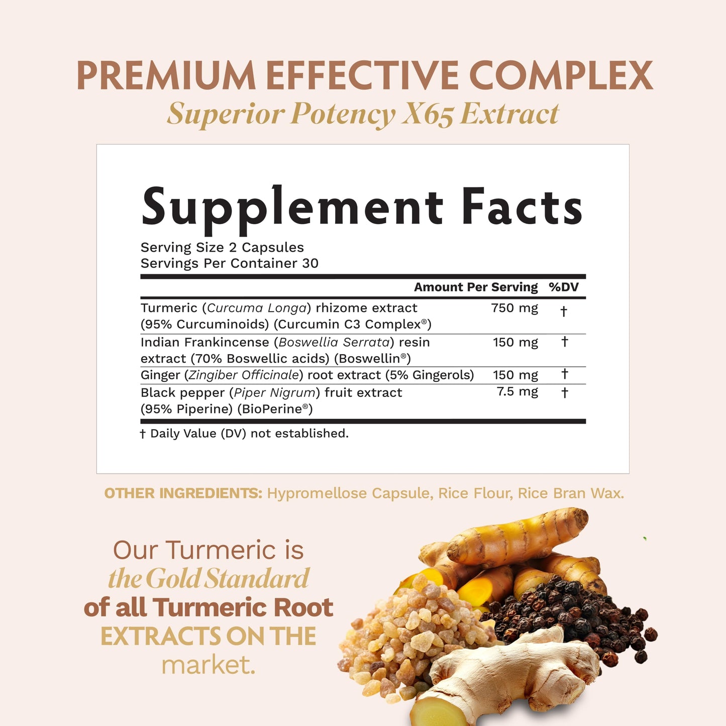 TRIBE ORGANICS Turmeric Curcumin C3 Complex with BioPerine 1050mg Vegan Capsules, 60 Count
