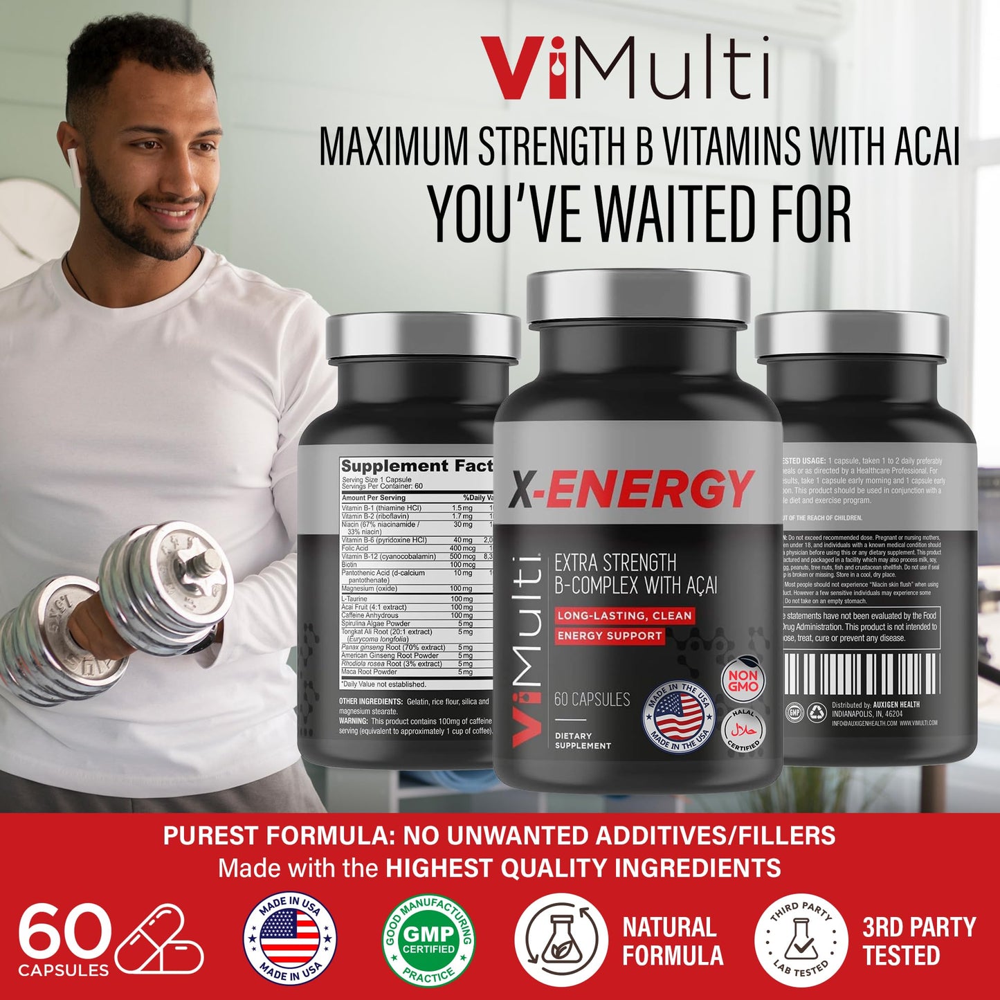 ViMulti X-Energy Vitamin B Complex Capsules, 60 Capsules
