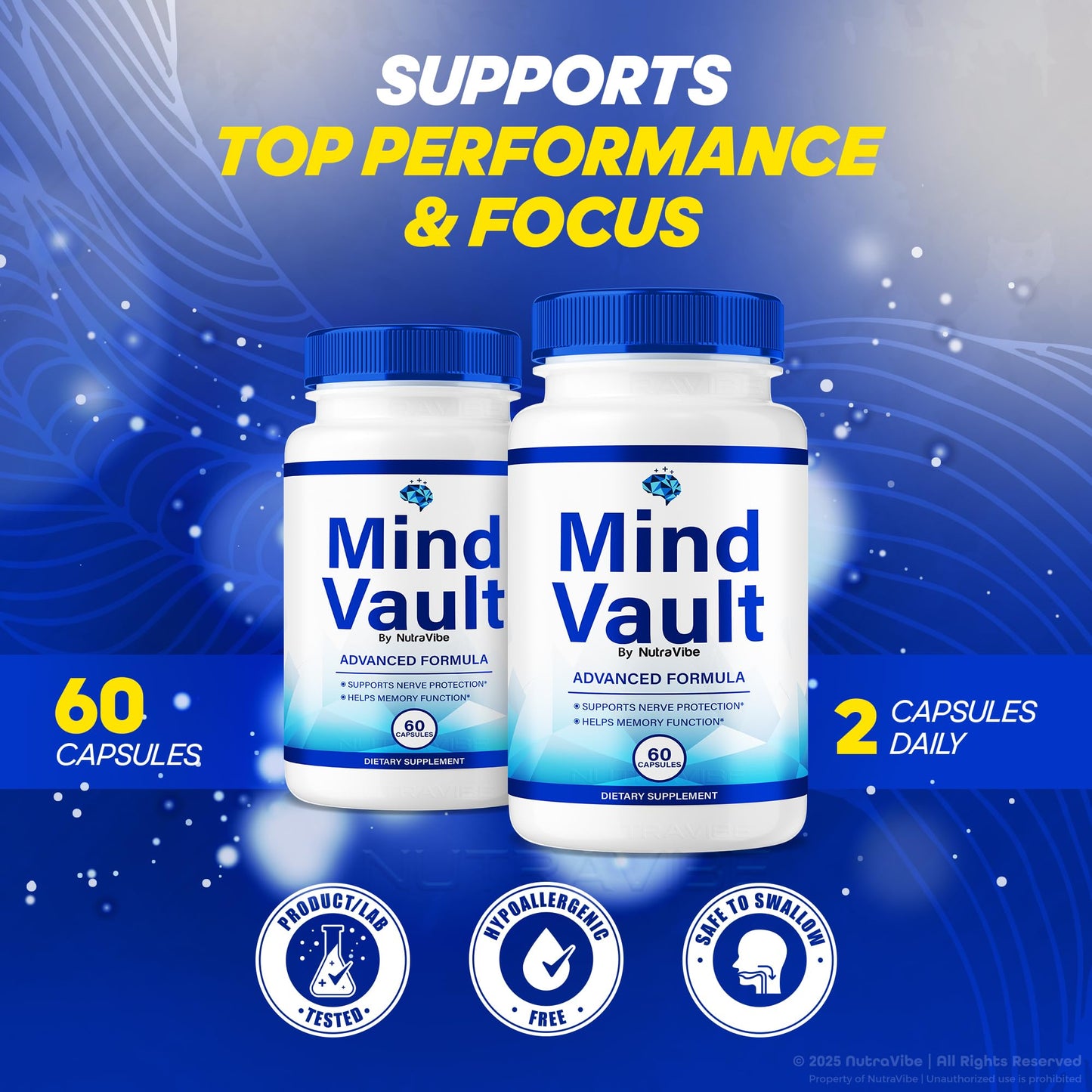 NutraVibe Mind Vault Capsules 60 Count
