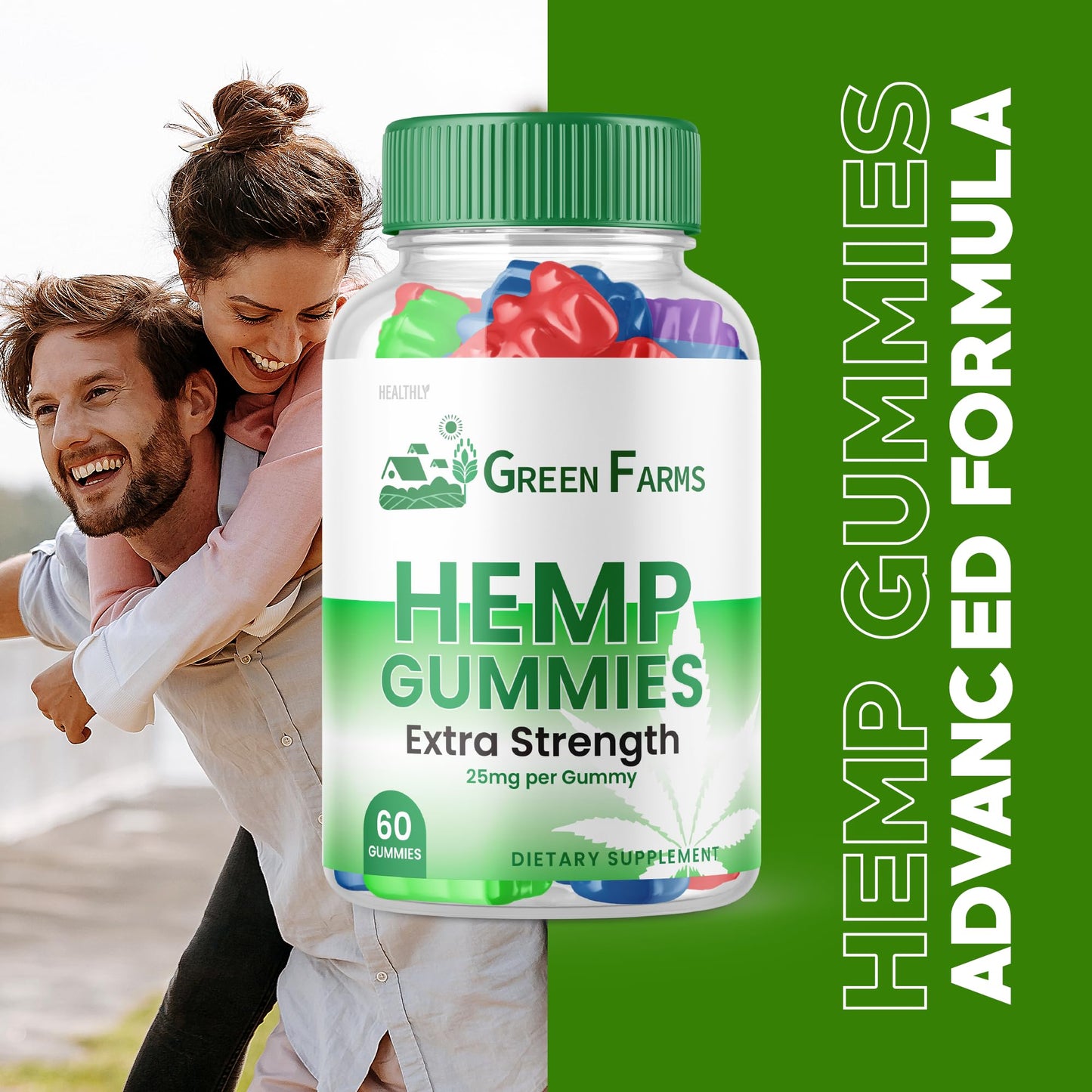 Purvia Green Farms Hemp Gummies Gummy, 60 Count