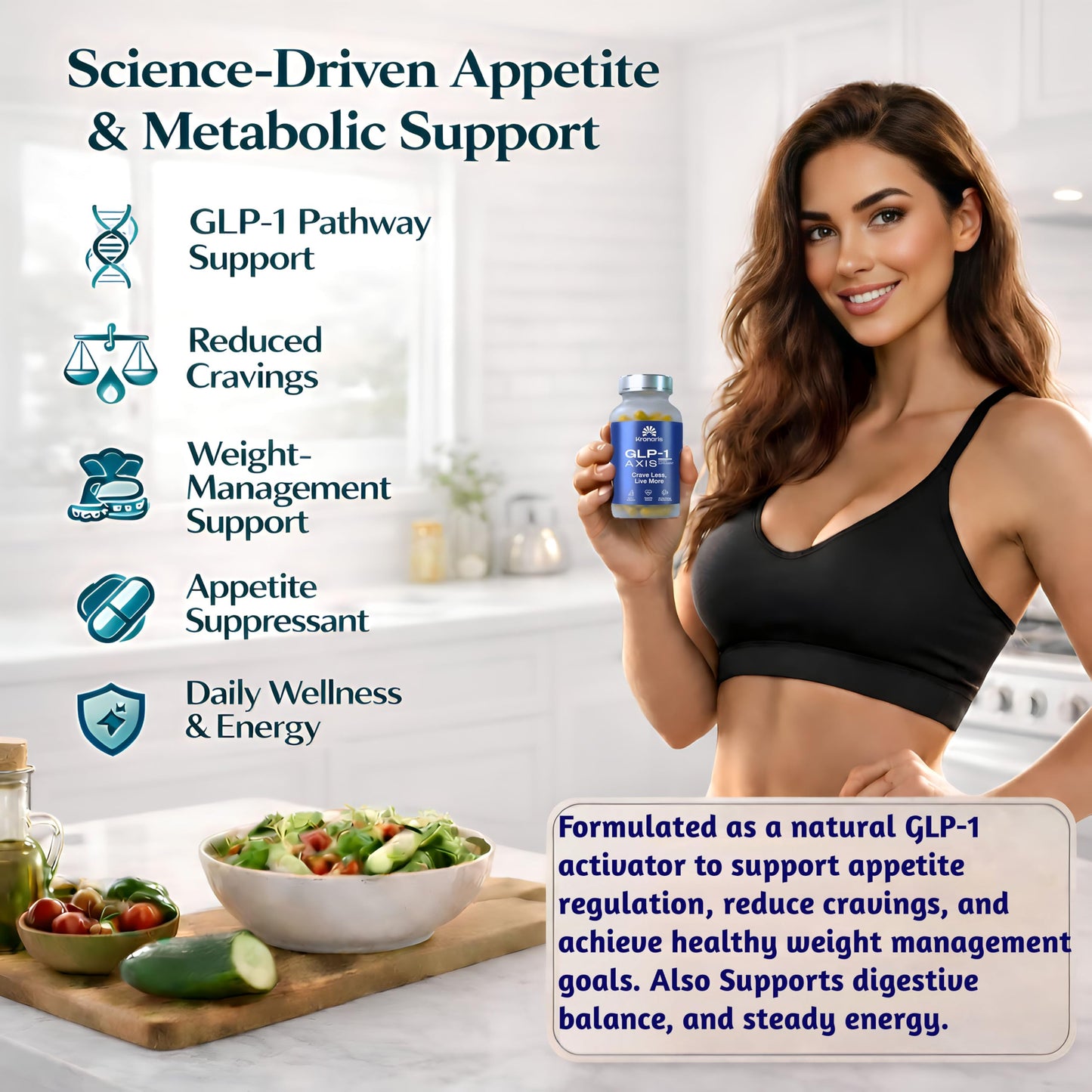 Kronaris GLP-1 AXIS Appetite Suppressant Capsule, 90 Count